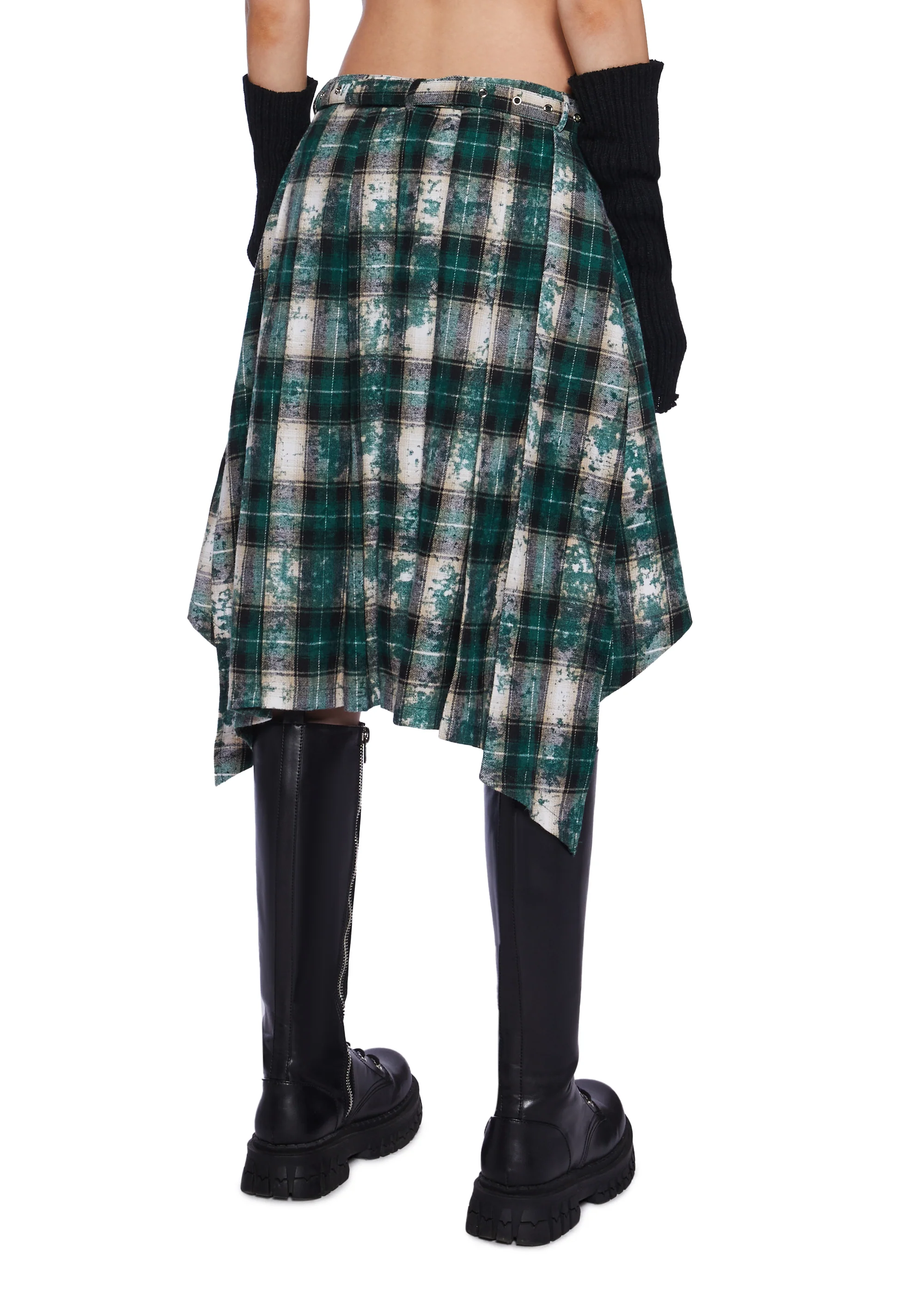 Lore Pleated Tartan Skirt - Image 4