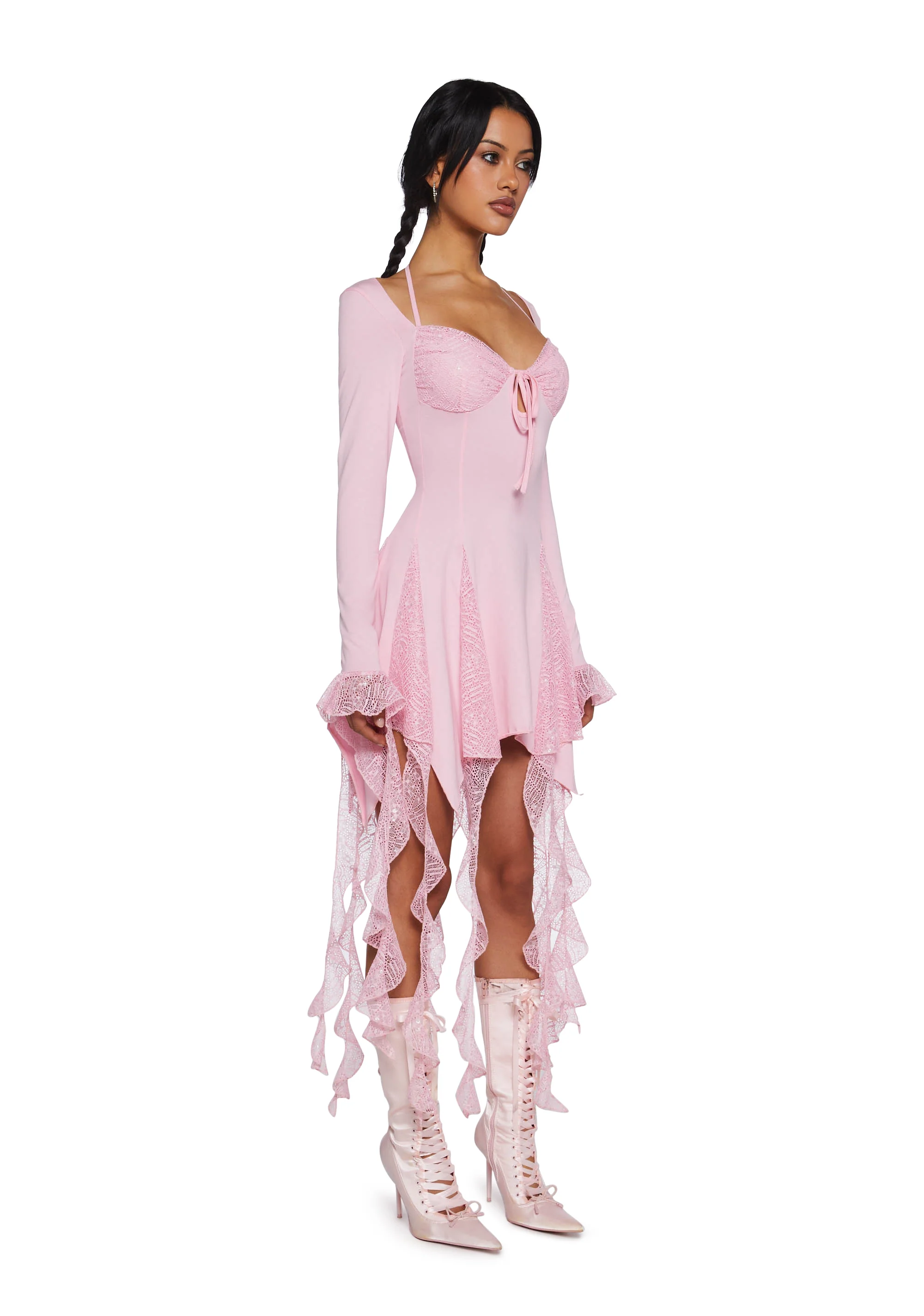 Lost In Fairyland Mini Dress - Pink - Image 3