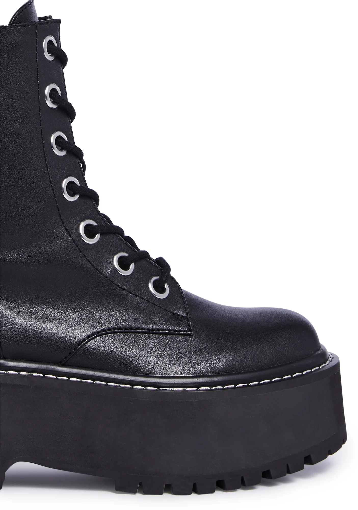 Lost In The Crowd Combat Boots - Black - Image 2
