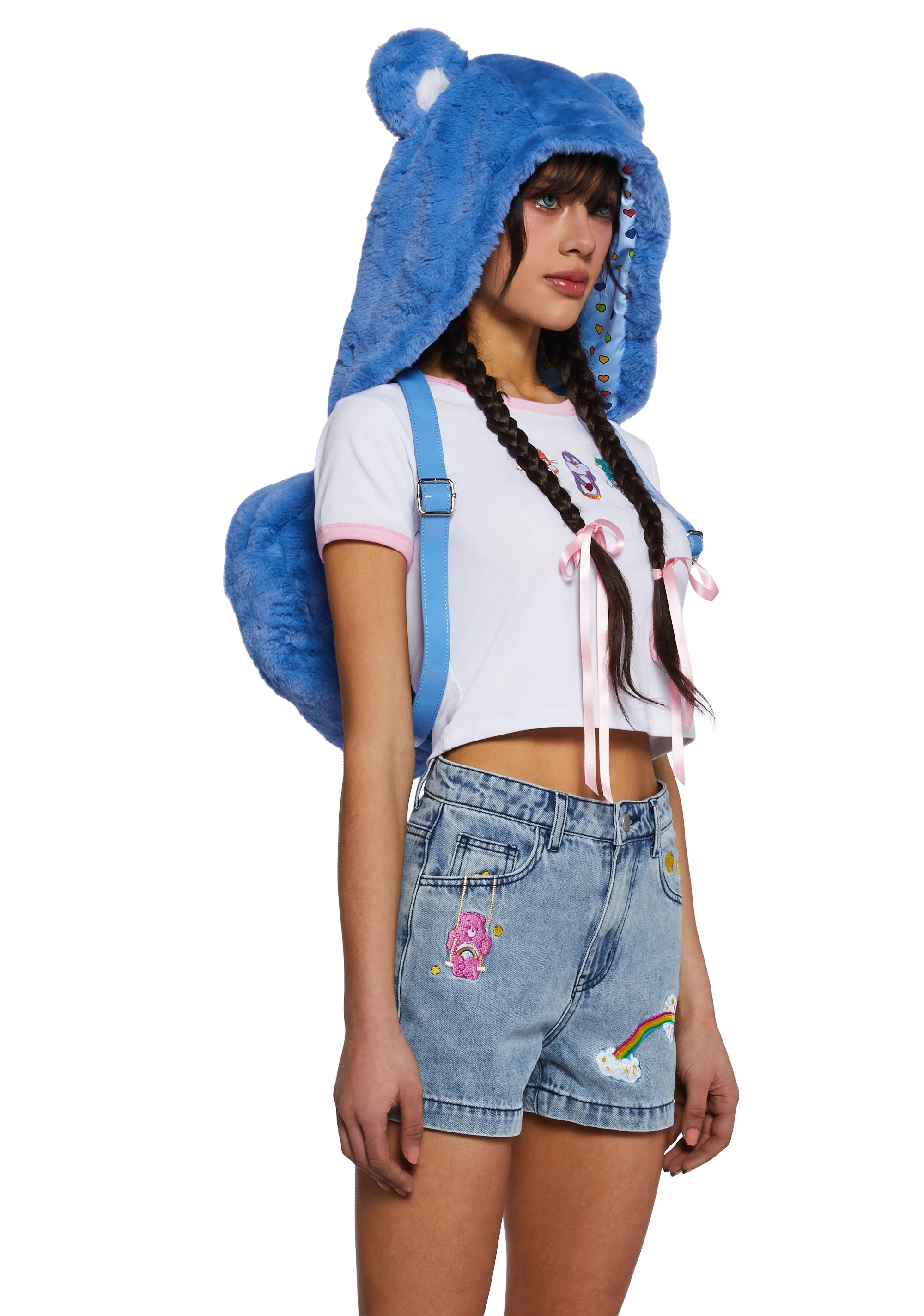 Lotsa Heart Hoodie Backpack - Blue - Image 2