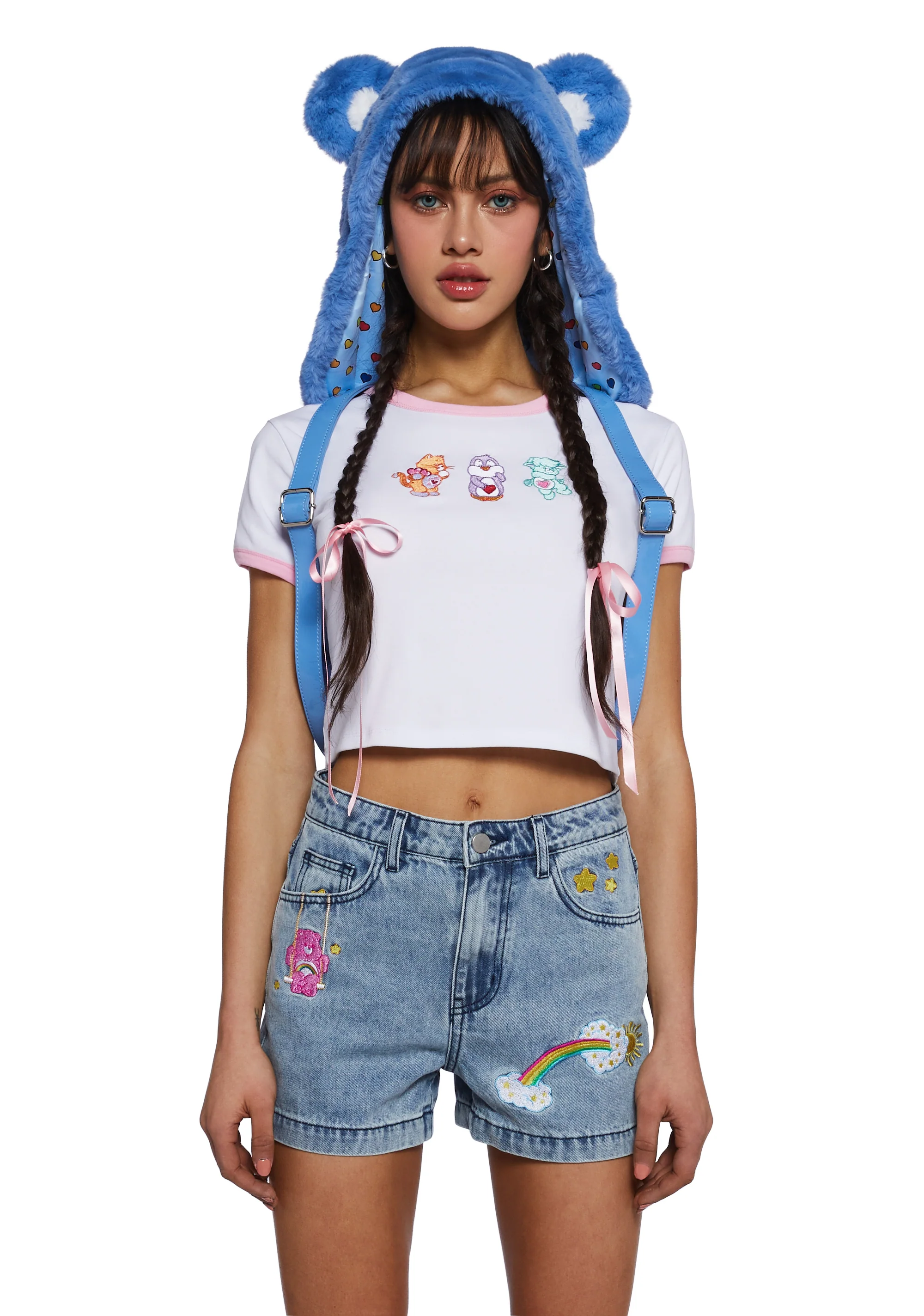 Lotsa Heart Hoodie Backpack - Blue - Image 3