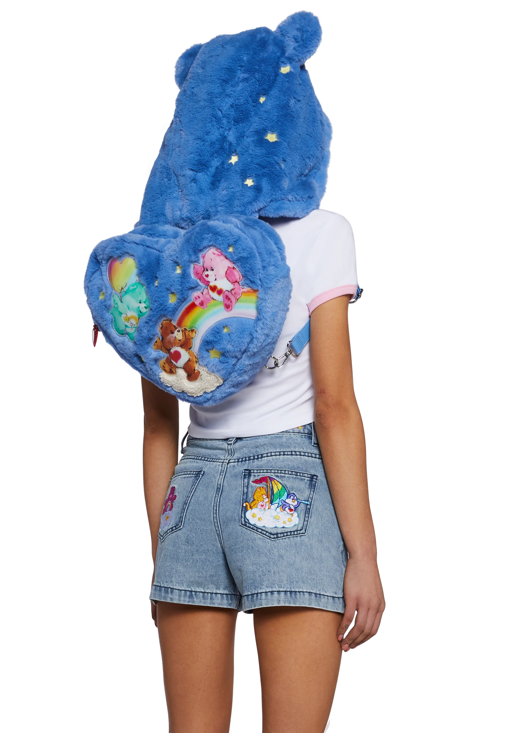 Lotsa Heart Hoodie Backpack - Blue - Image 4