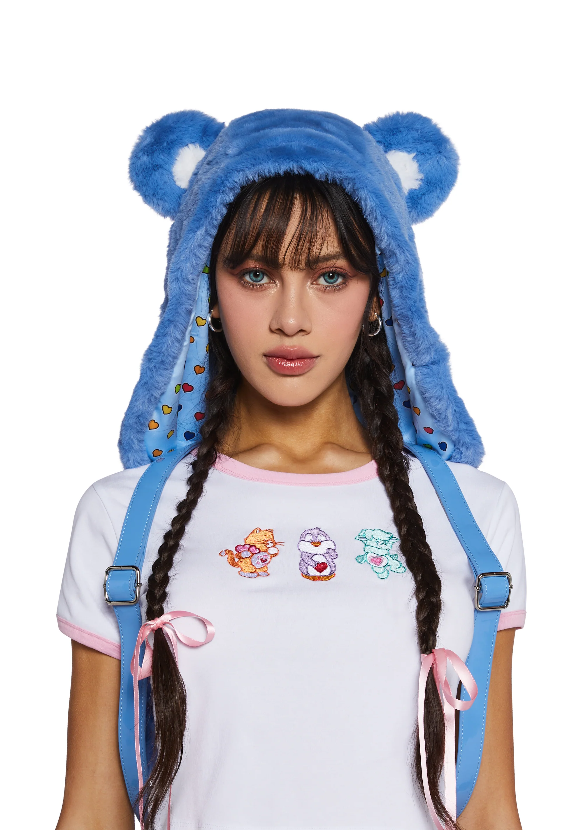 Lotsa Heart Hoodie Backpack - Blue - Image 6