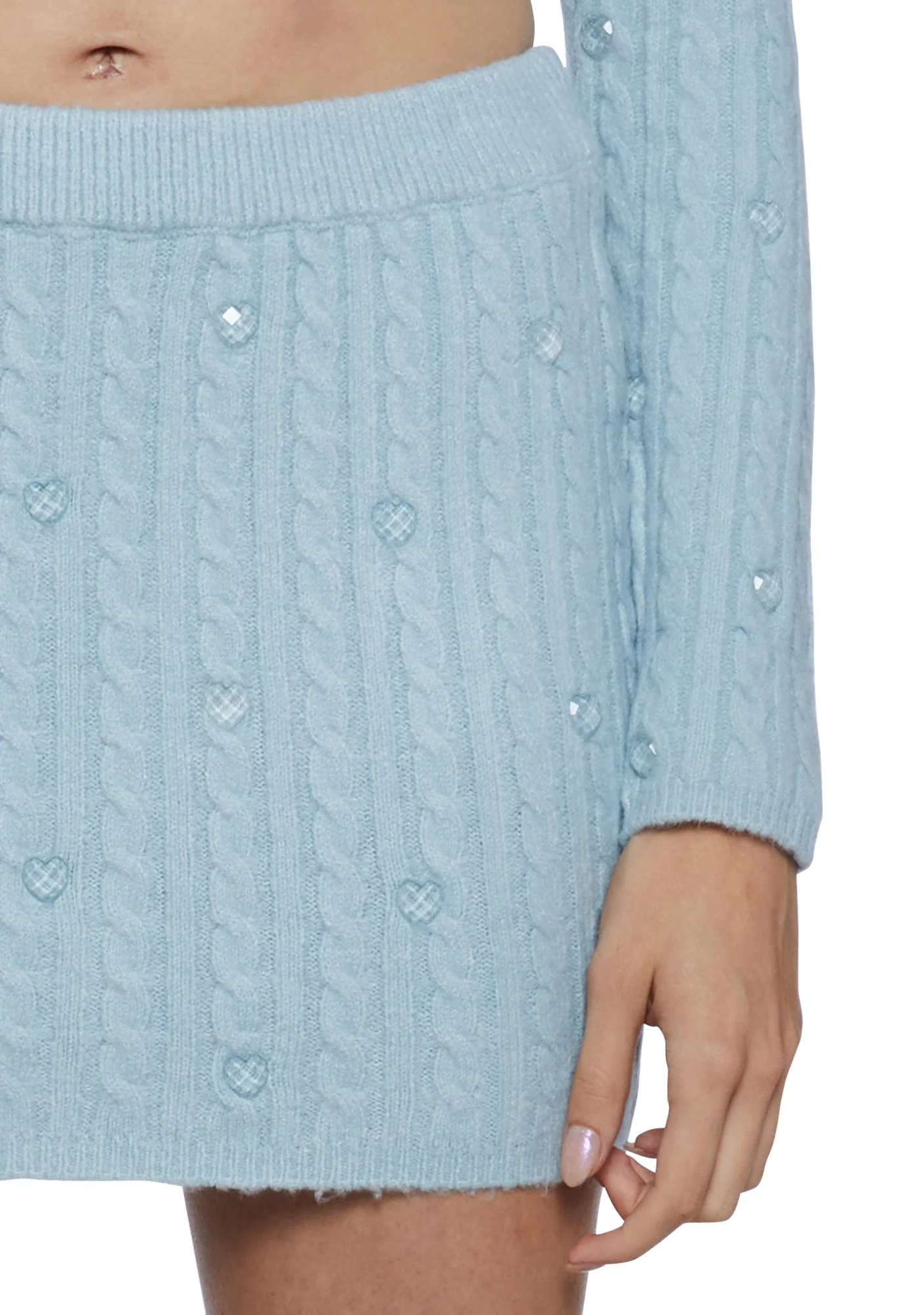 Love In The Air Knit Skirt - Blue - Image 5