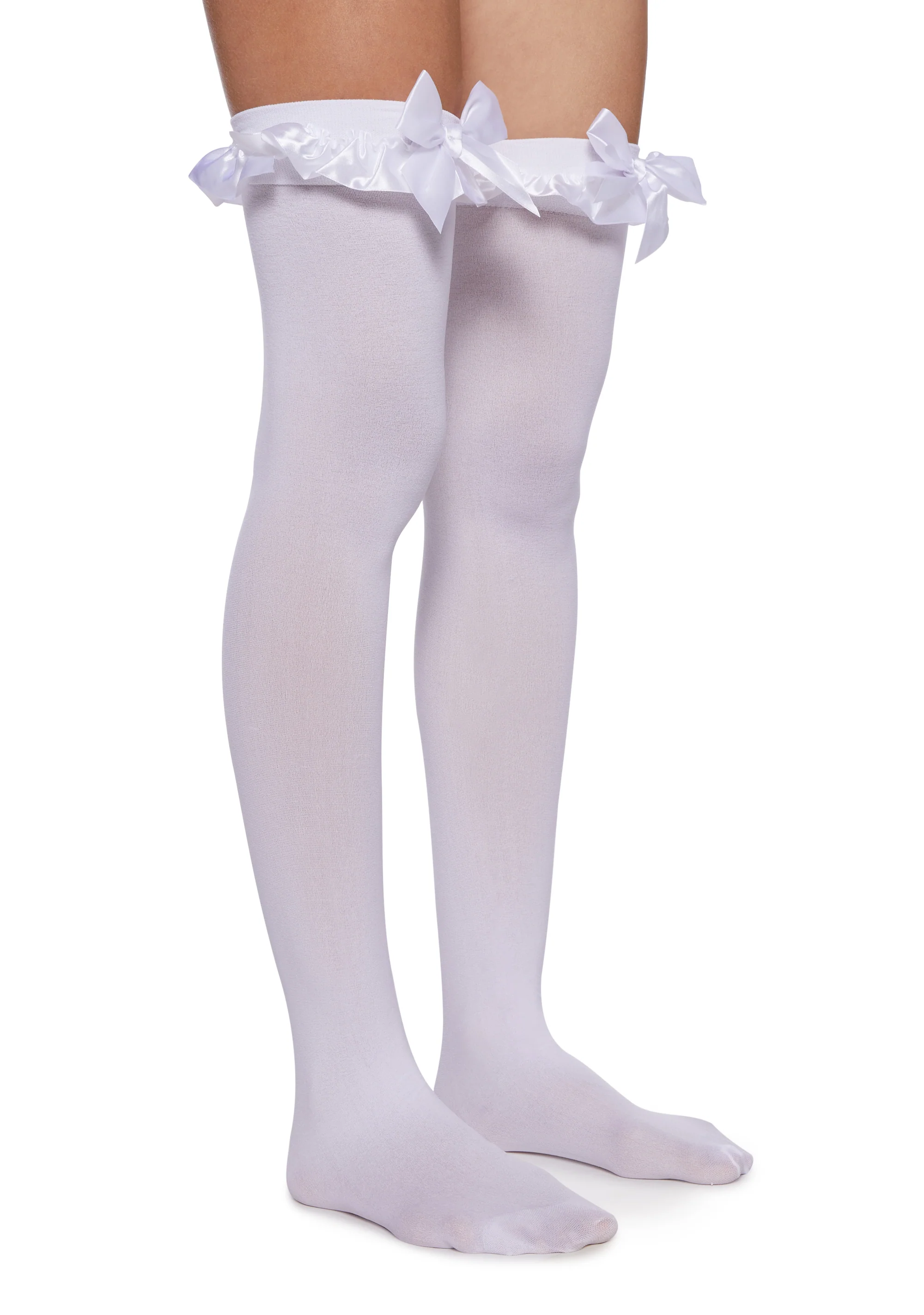 Love Of Mine Opaque Thigh Highs - White - Image 2