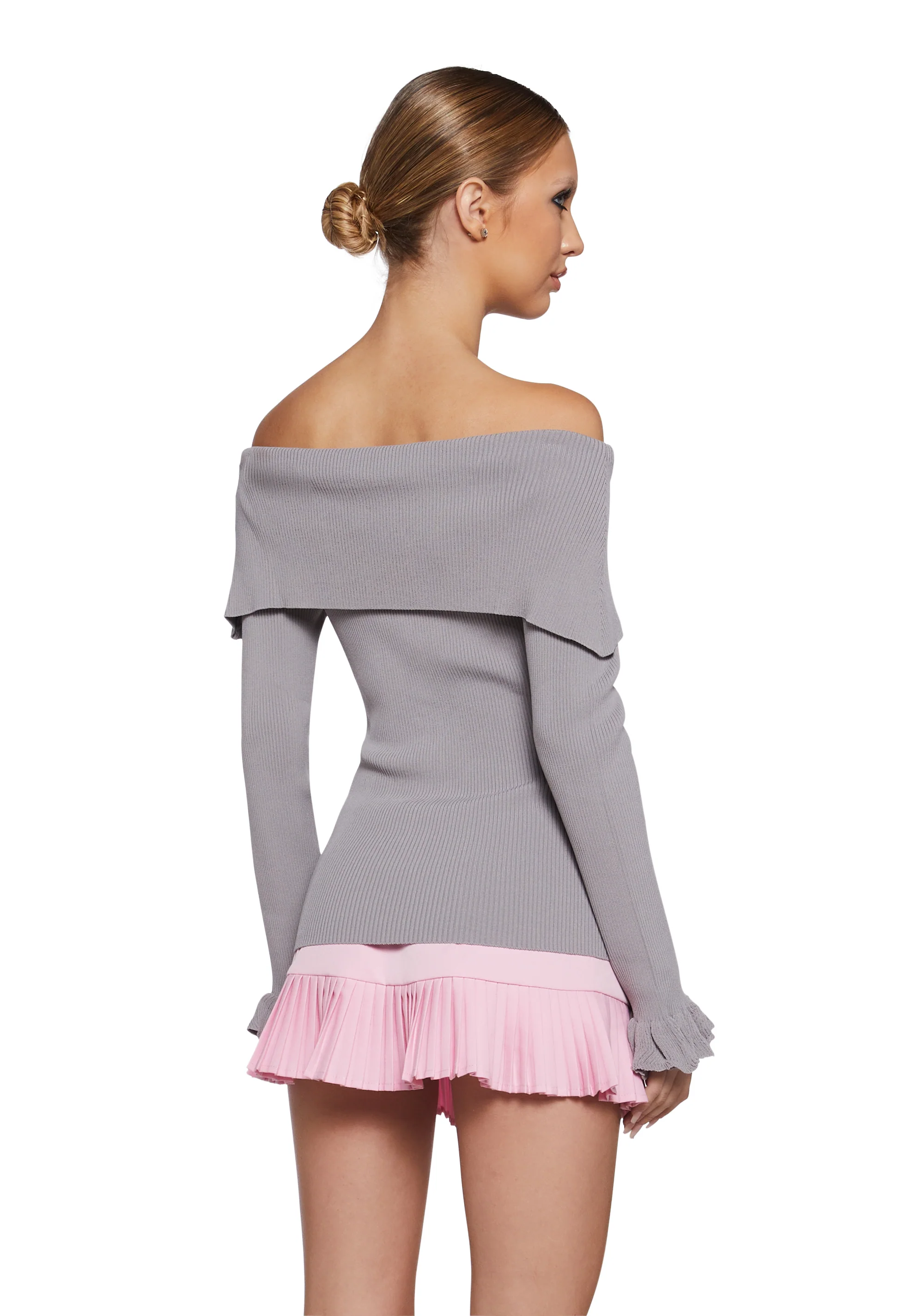 Love’s A Game Knit Cardigan - Gray - Image 3