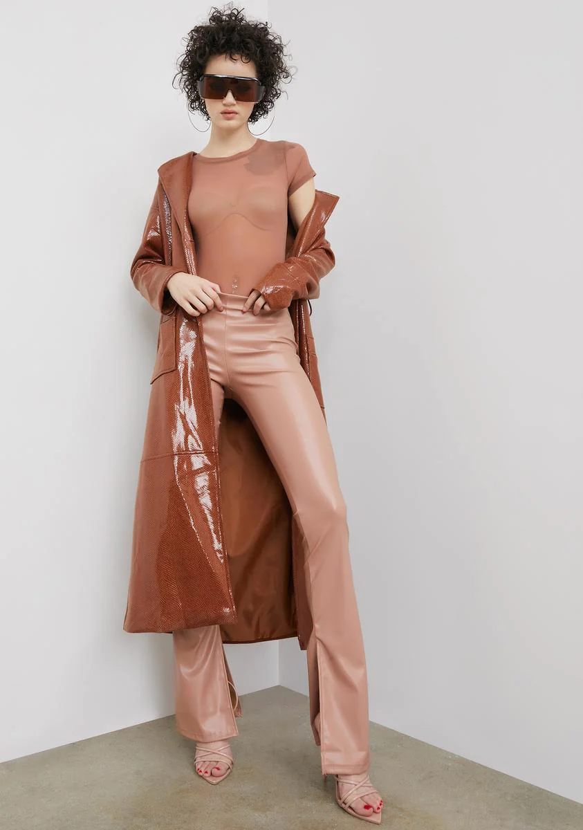 Love See Me Trending Vegan Leather Slit Pants - Image 3
