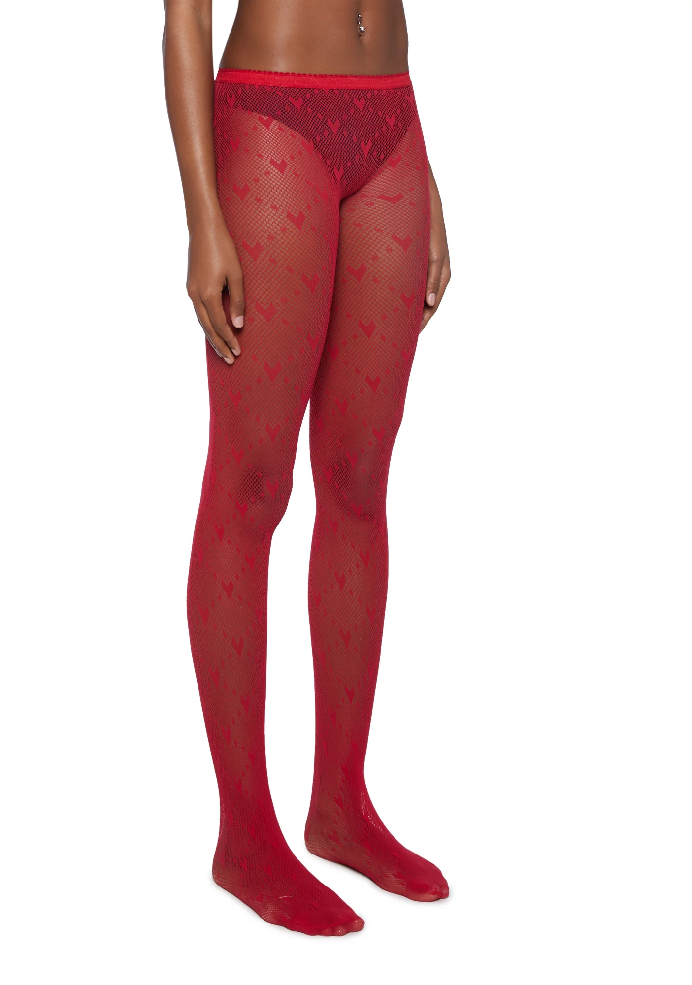Love Struck Sheer Tights - Red - Image 3
