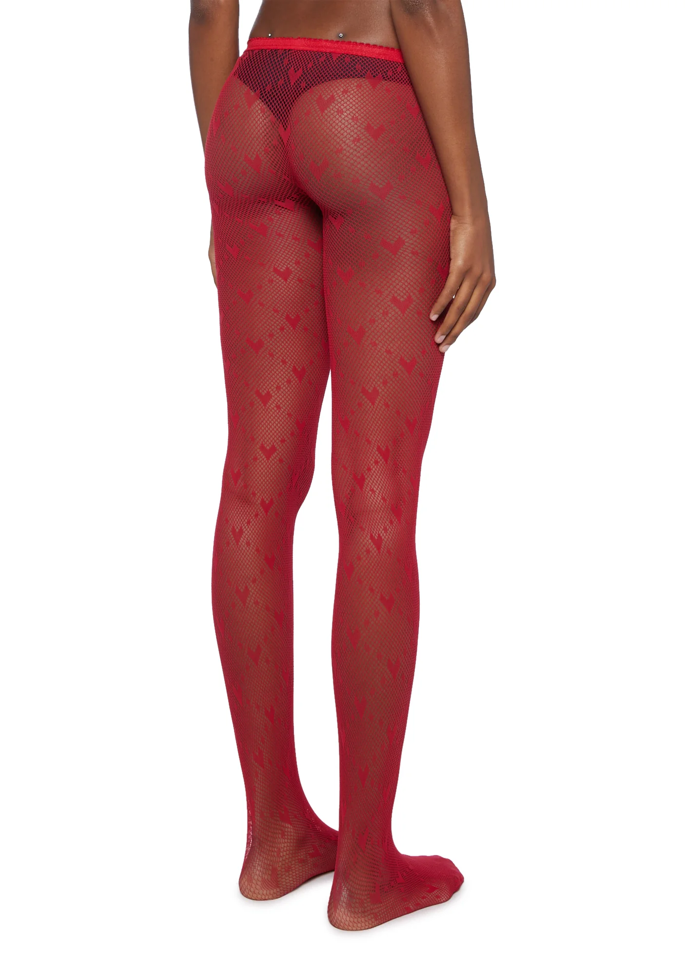 Love Struck Sheer Tights - Red - Image 4