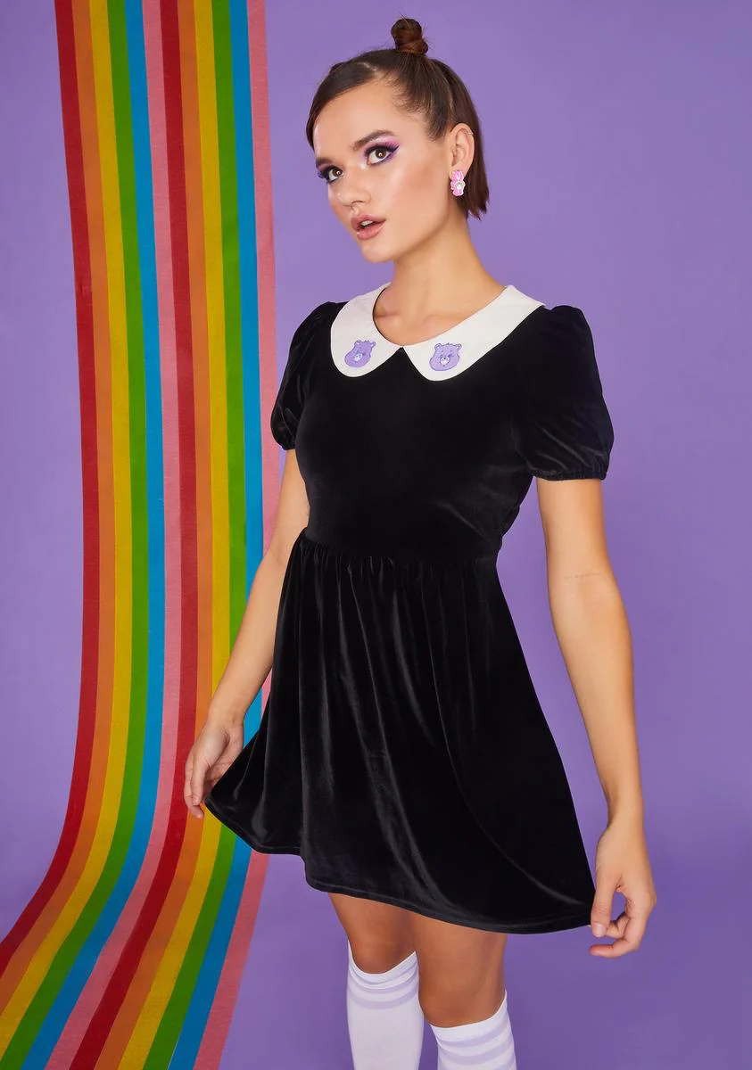 Love You Forever Velvet Babydoll Dress - Image 2
