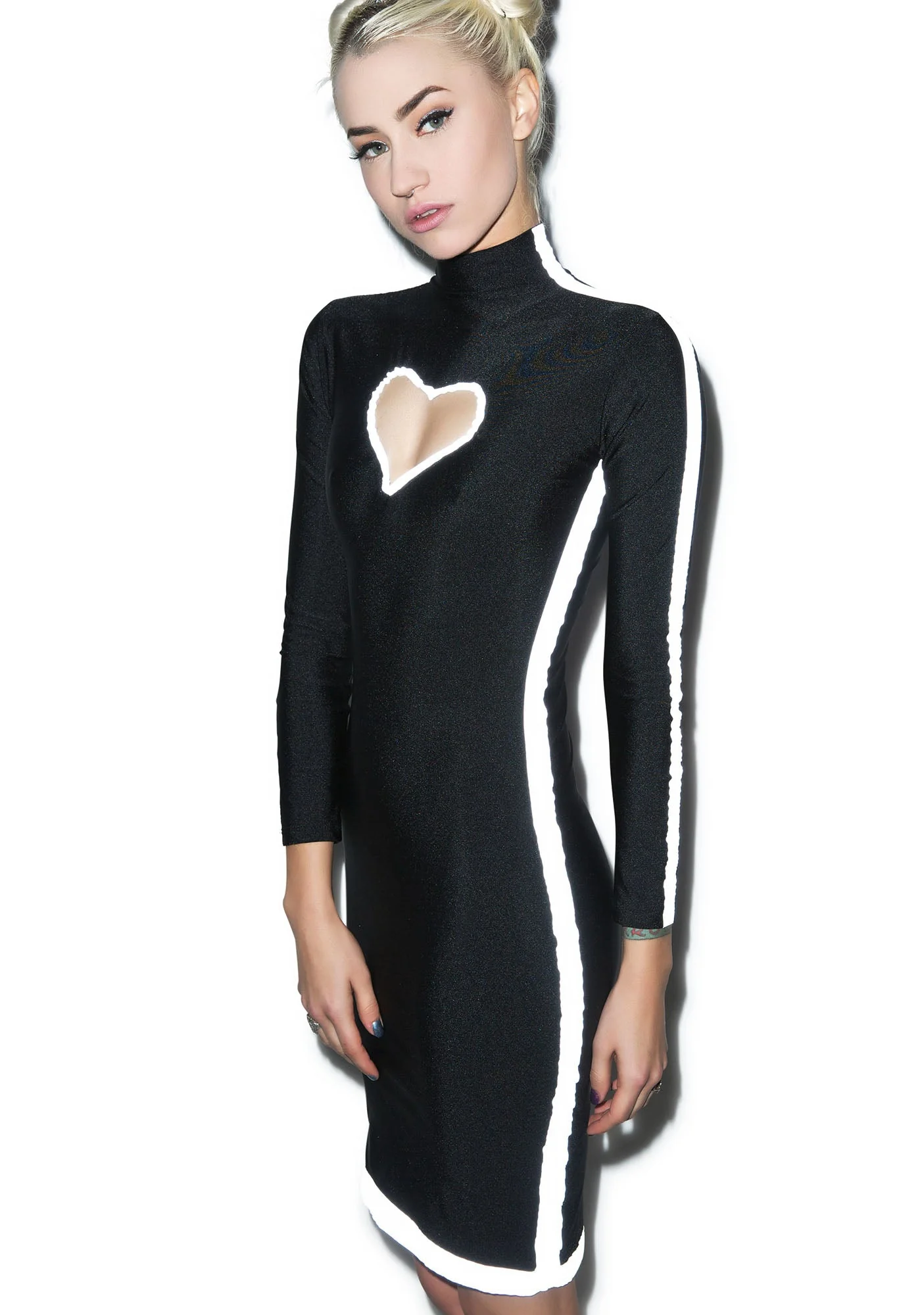 Lovr Heart Reflective Cutout Dress - Pink - Image 6