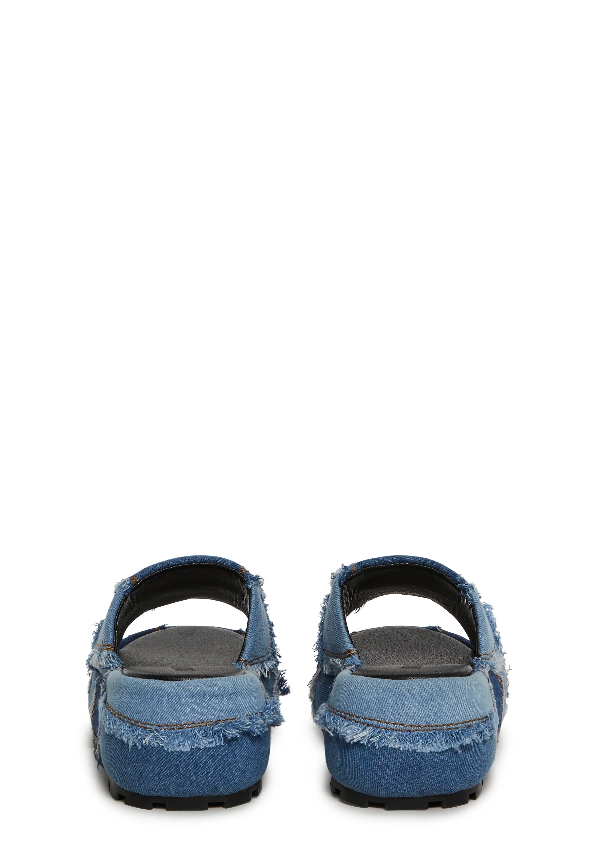 Patchwork Denim Slides - Image 4