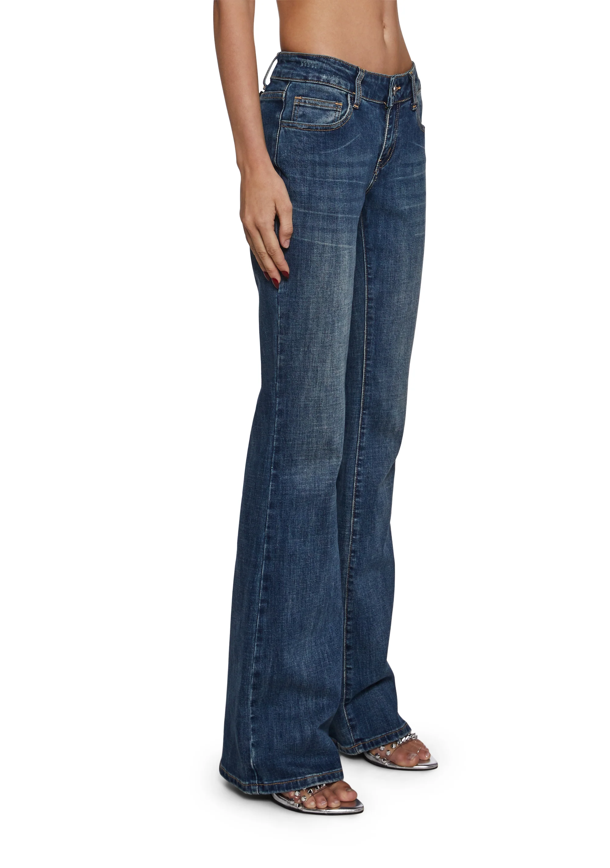 Low Rise Boot Cut Jeans - Image 5