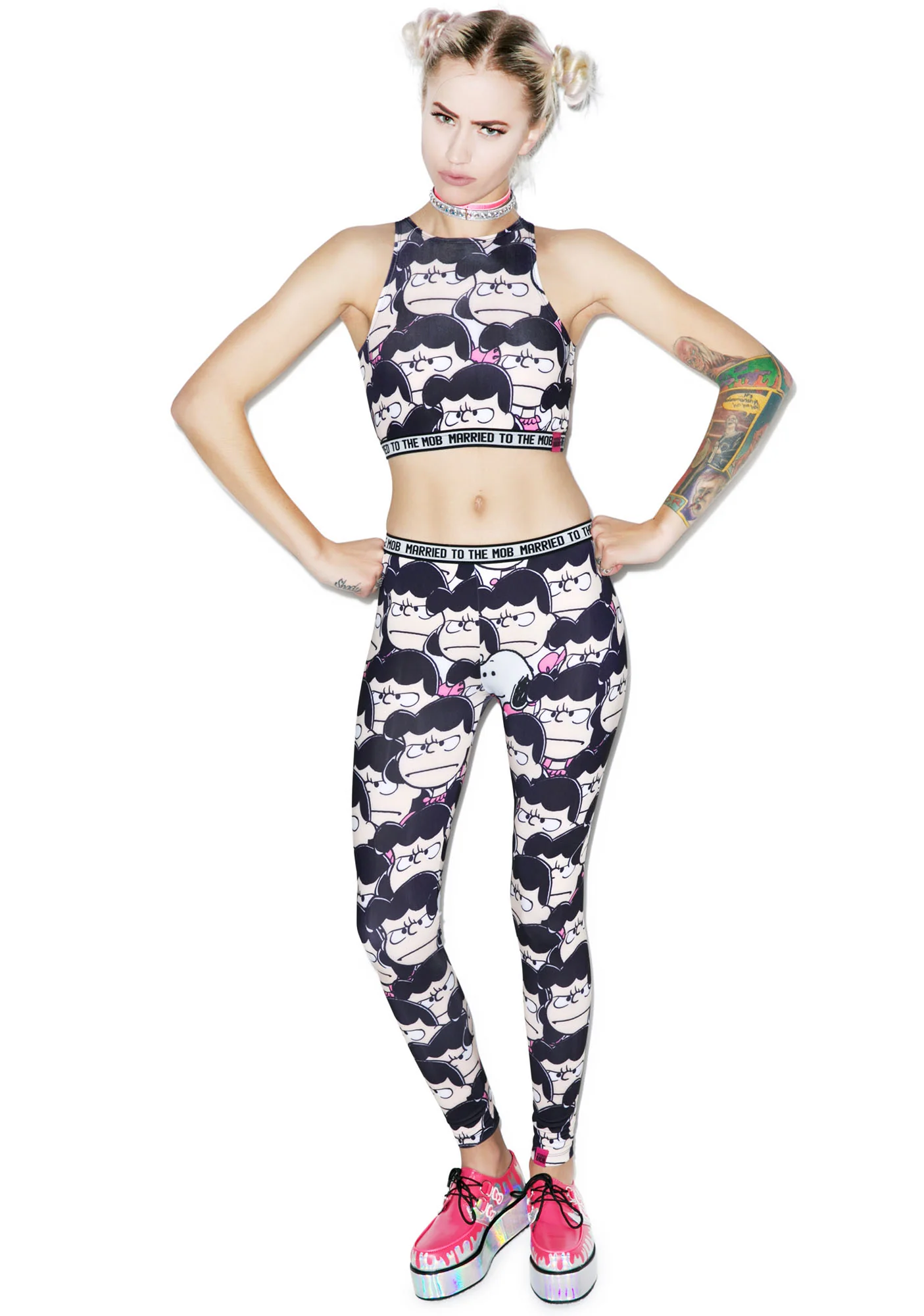 Lucy Printed Stretch Crop Top - Image 2