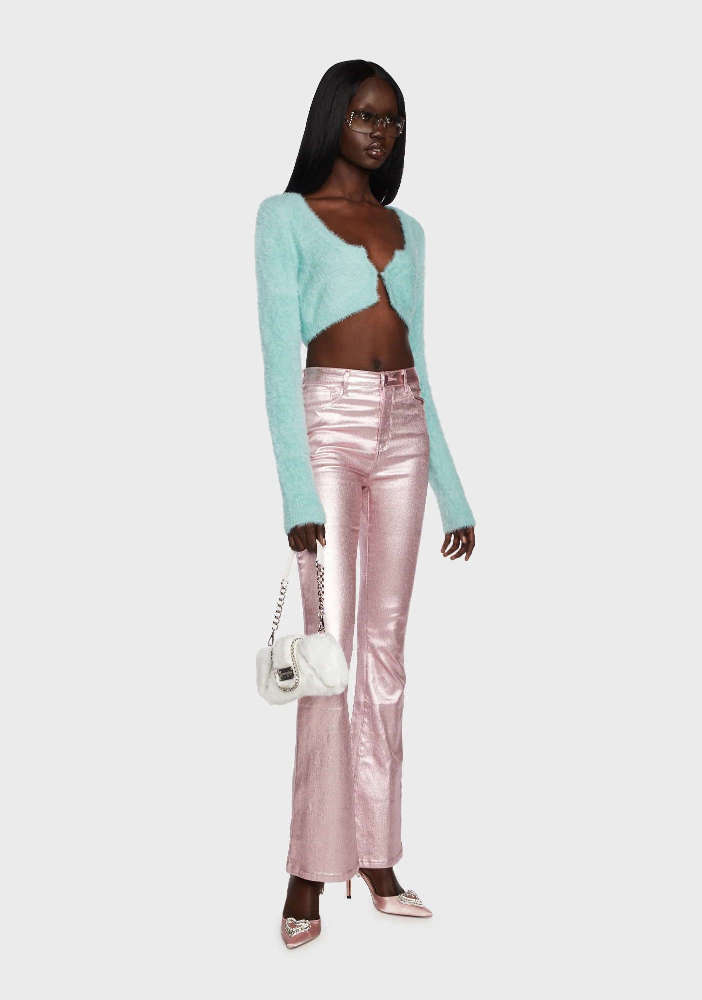 Luna Faux Leather Flare Jeans - Image 2