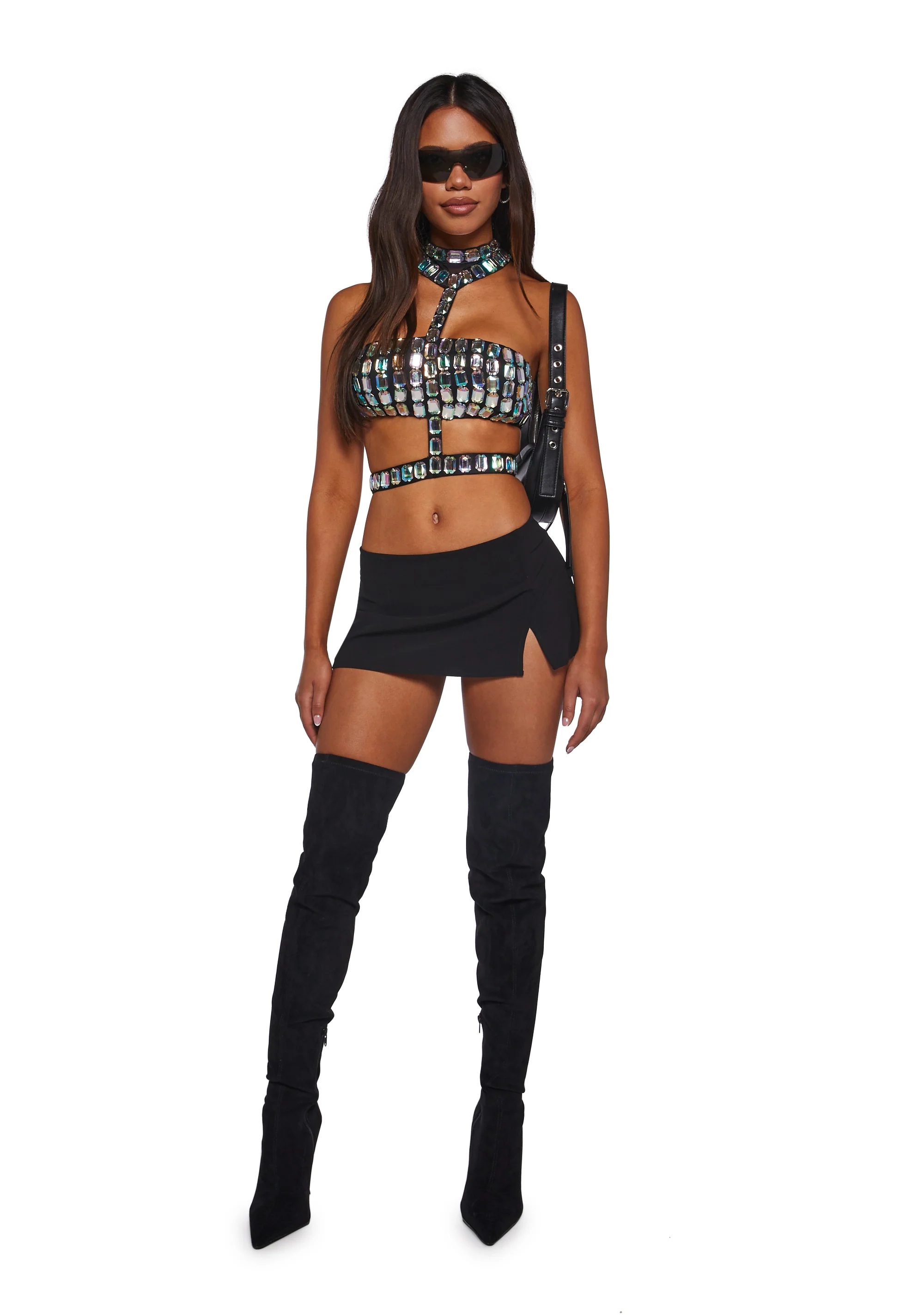 Lust Sparks Rhinestone Harness Top - Image 2