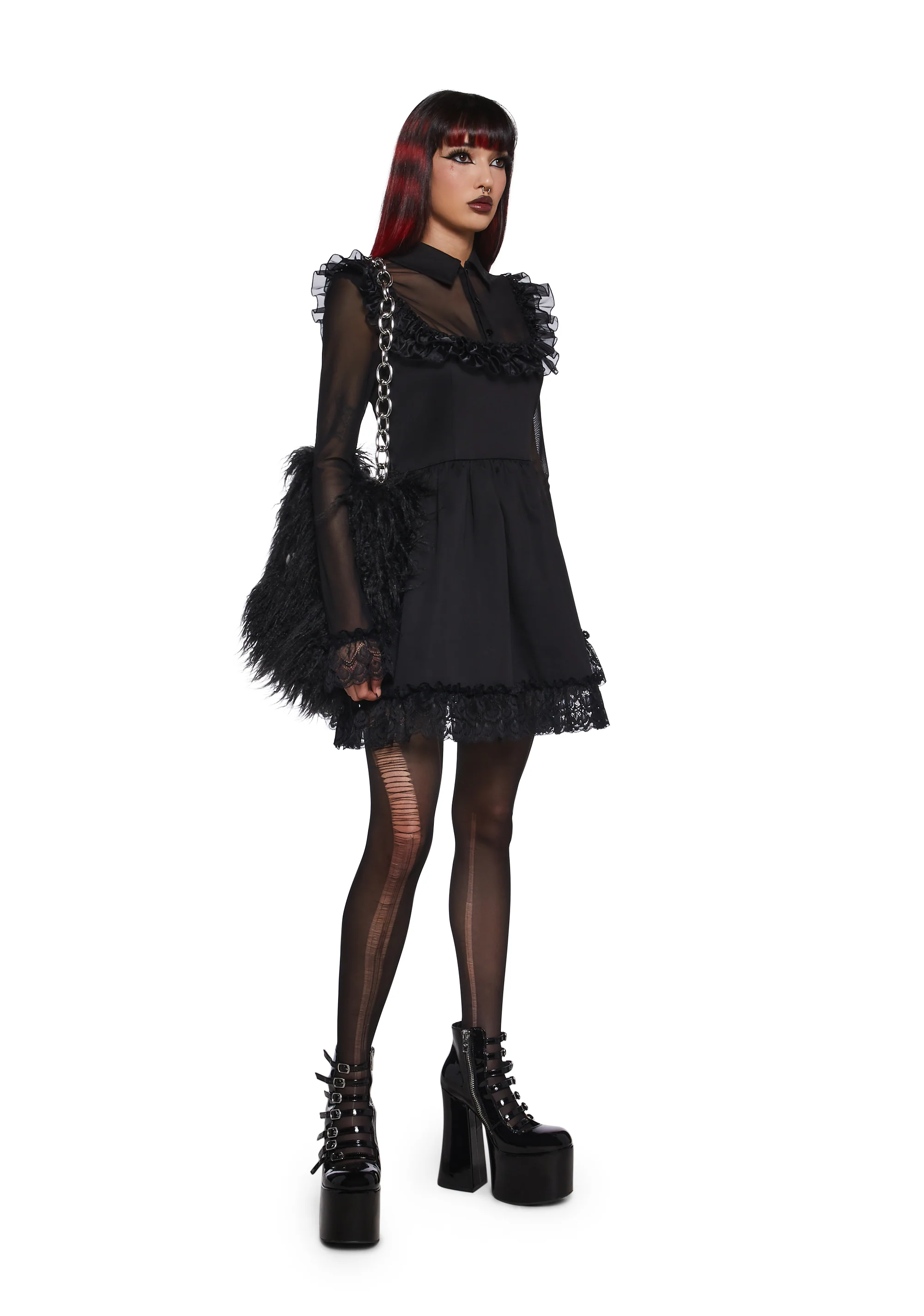 Macabre Fascination Mini Dress - Image 2