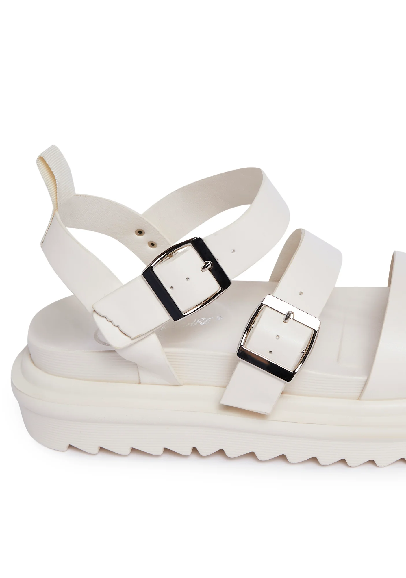 Macy Buckle Strap Sandals - White - Image 2