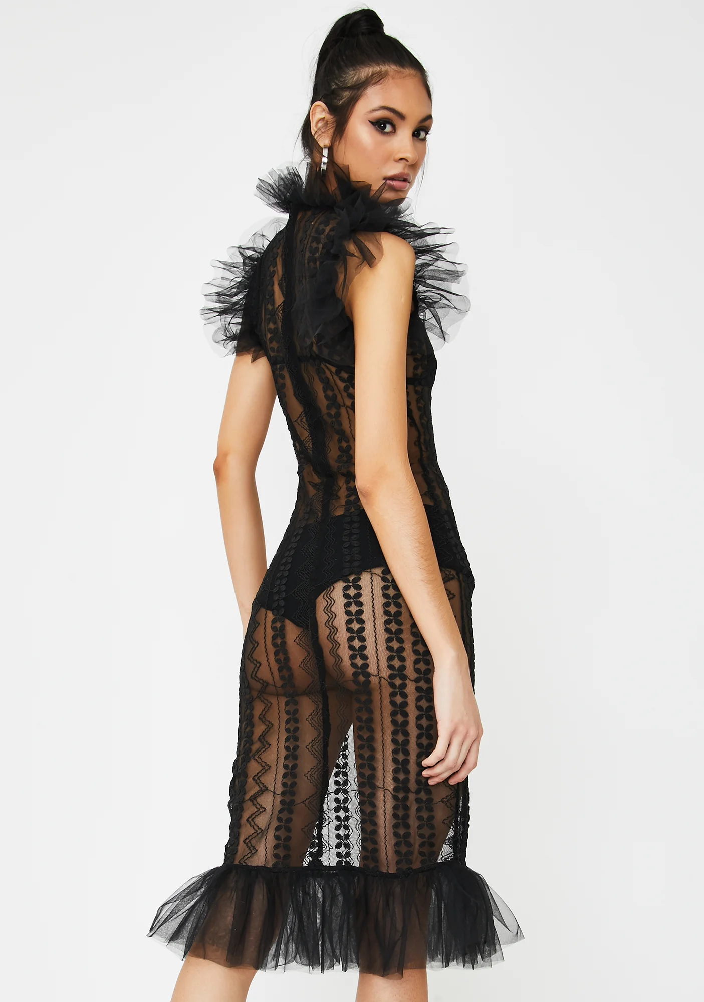 Madame Rules Mesh Midi Dress - Image 4