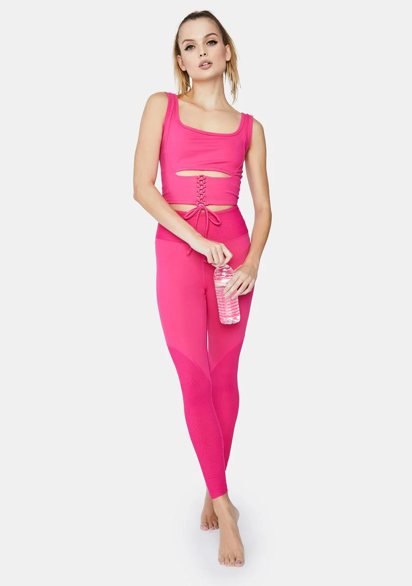 Magenta Corset Crop Top - Image 3