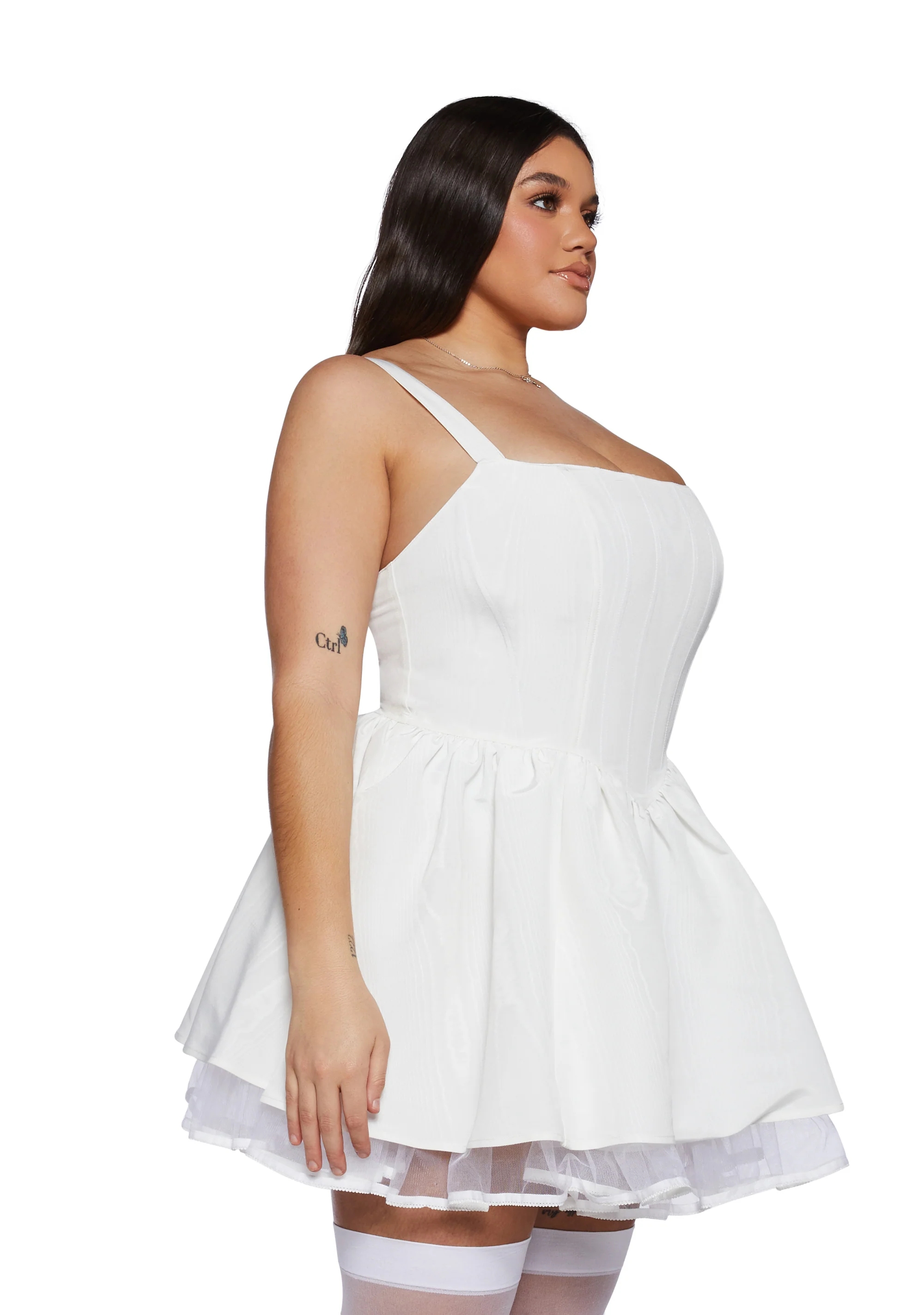 Plus Magic Moves Corset Dress - White - Image 3
