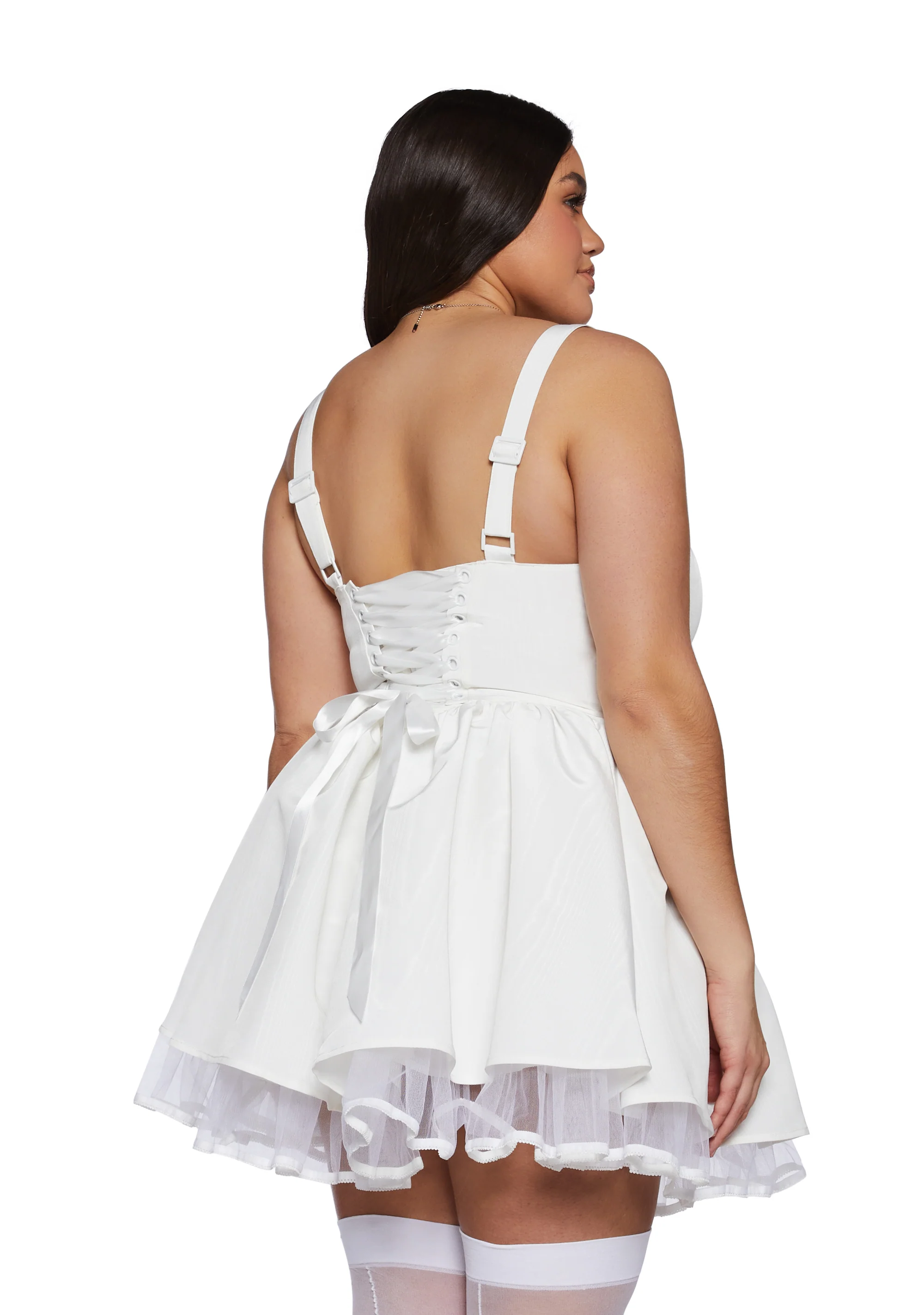Plus Magic Moves Corset Dress - White - Image 4
