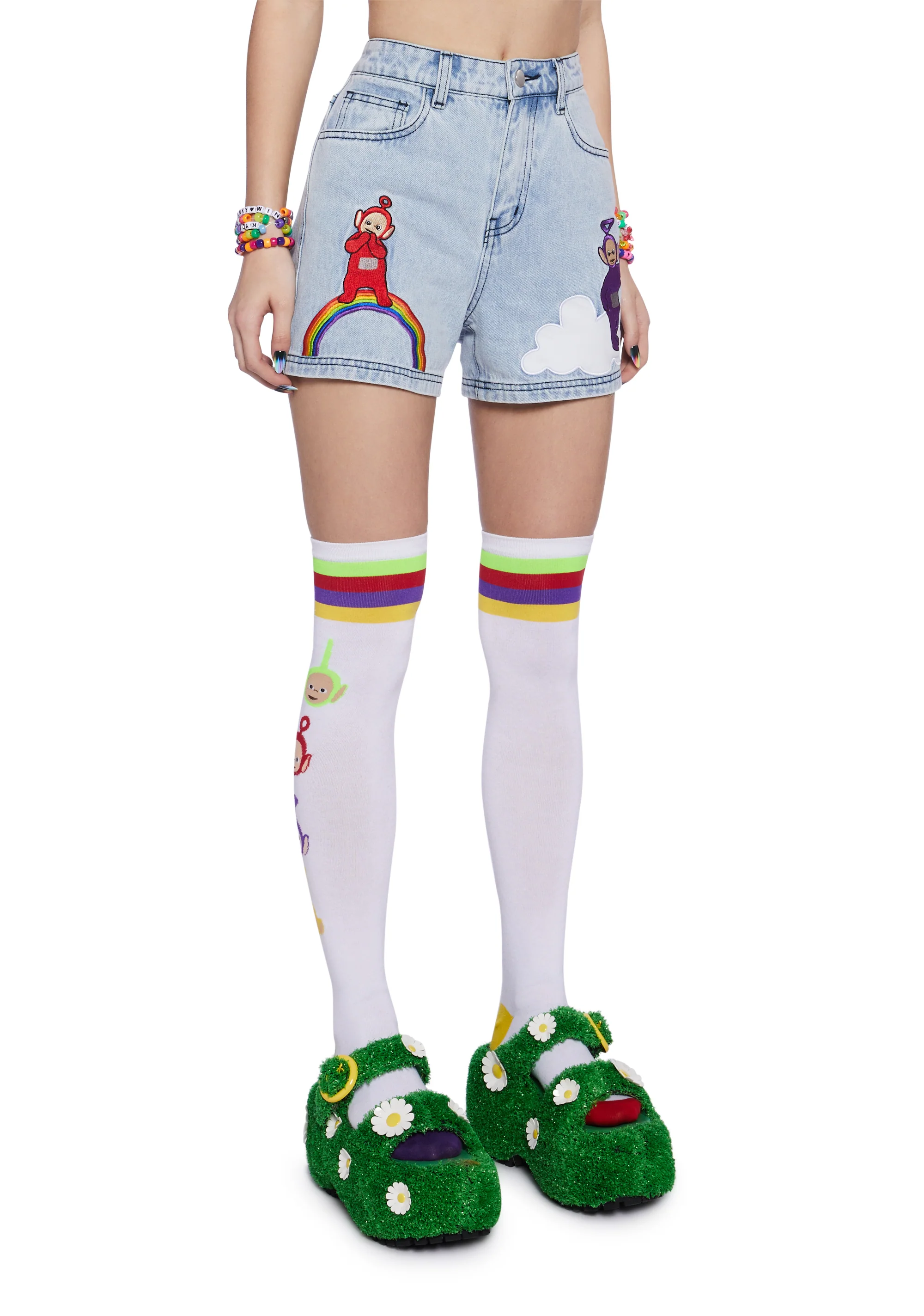 Magical Surprises Embroidered Denim Shorts - Image 3