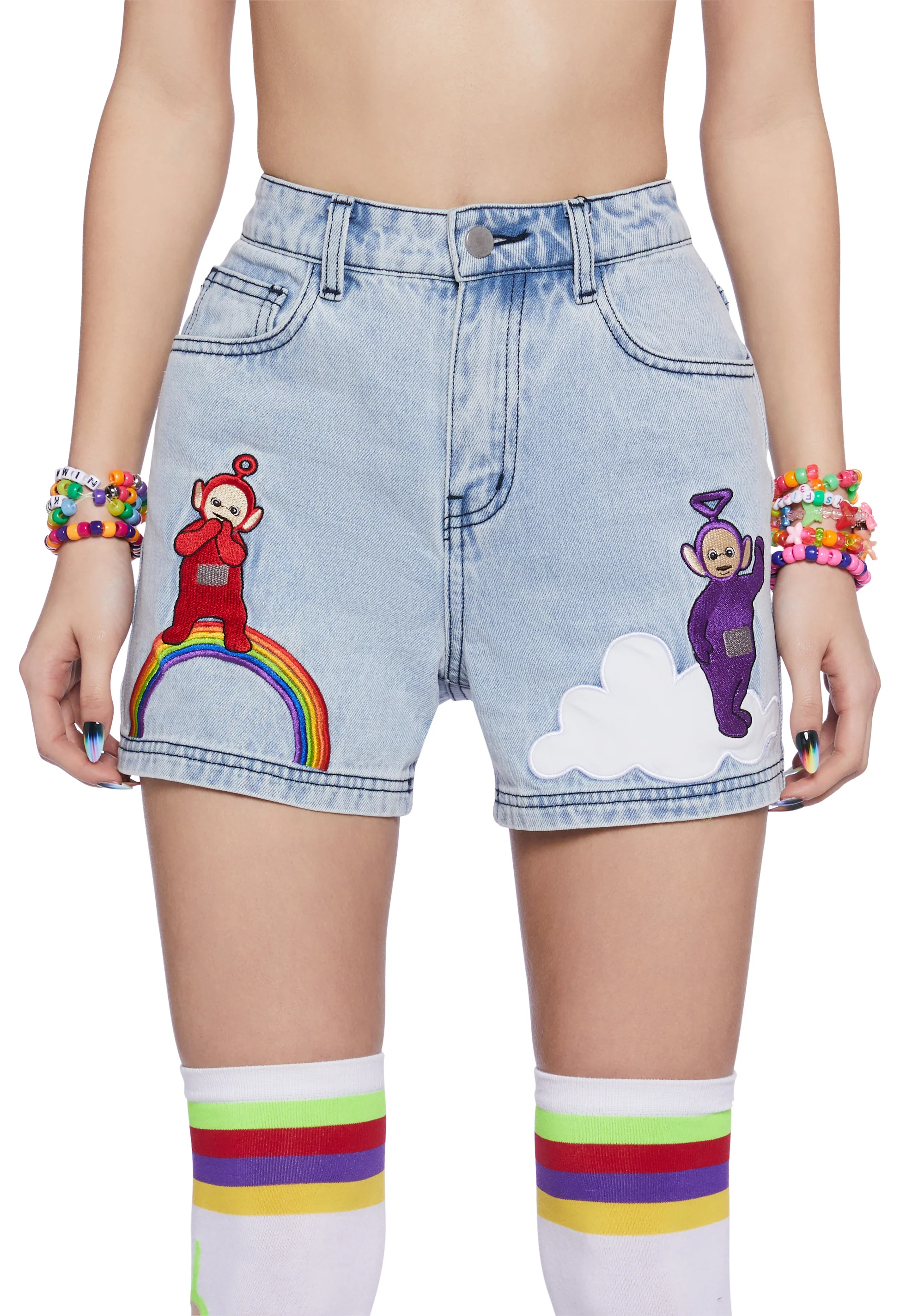 Magical Surprises Embroidered Denim Shorts - Image 5