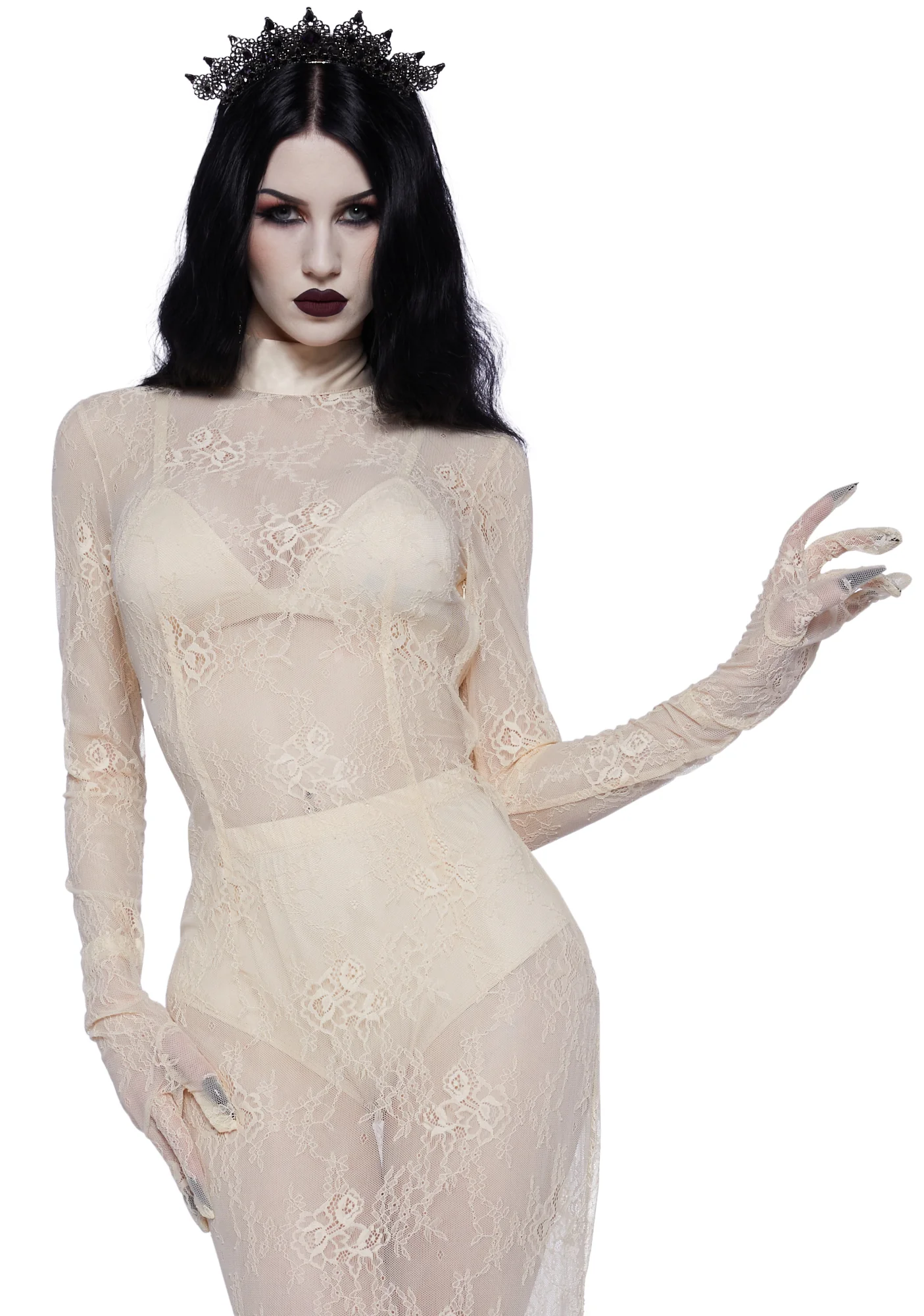 Majesty Masque Maxi Dress Set - Off White - Image 6