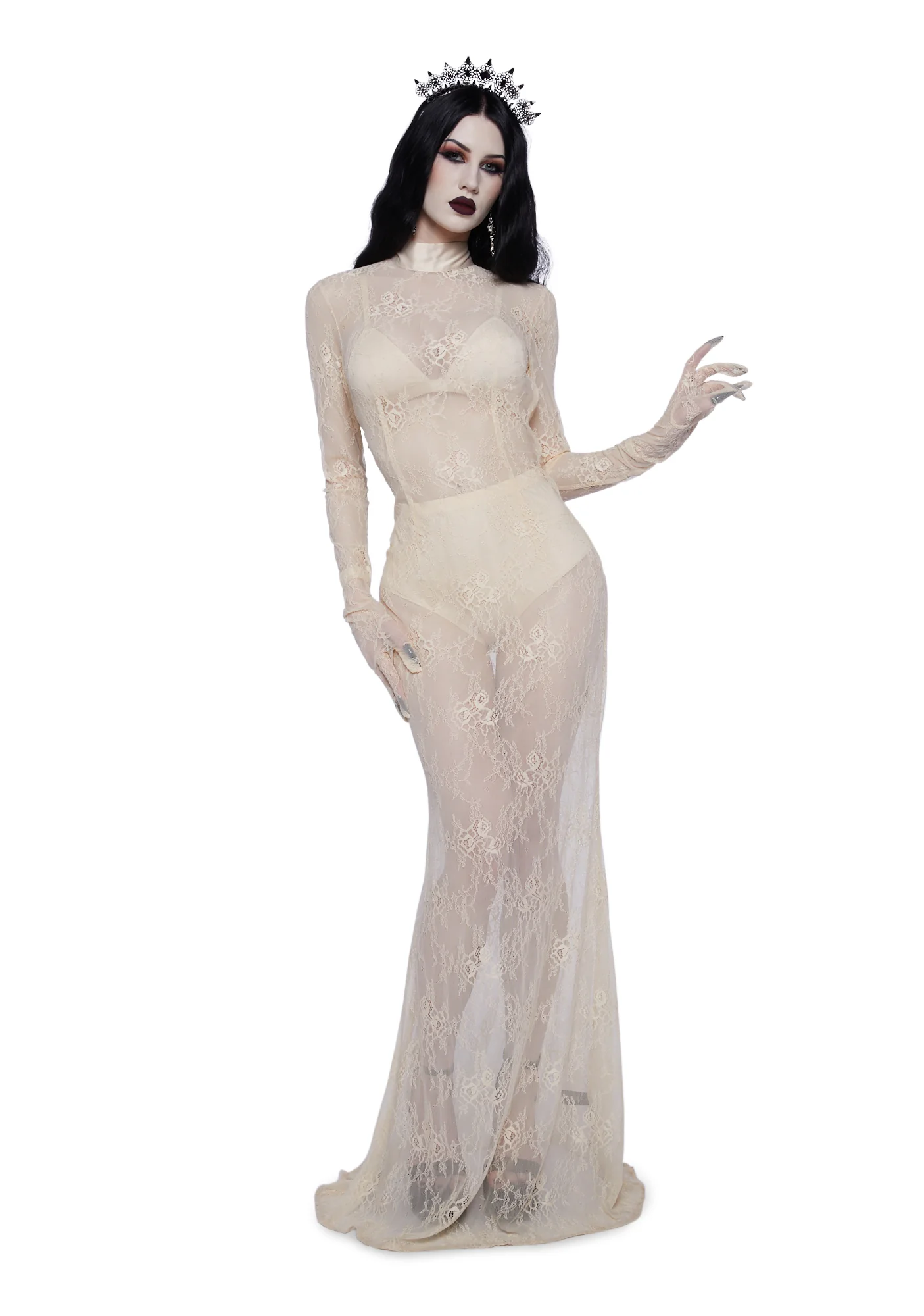 Majesty Masque Maxi Dress Set - Off White - Image 7