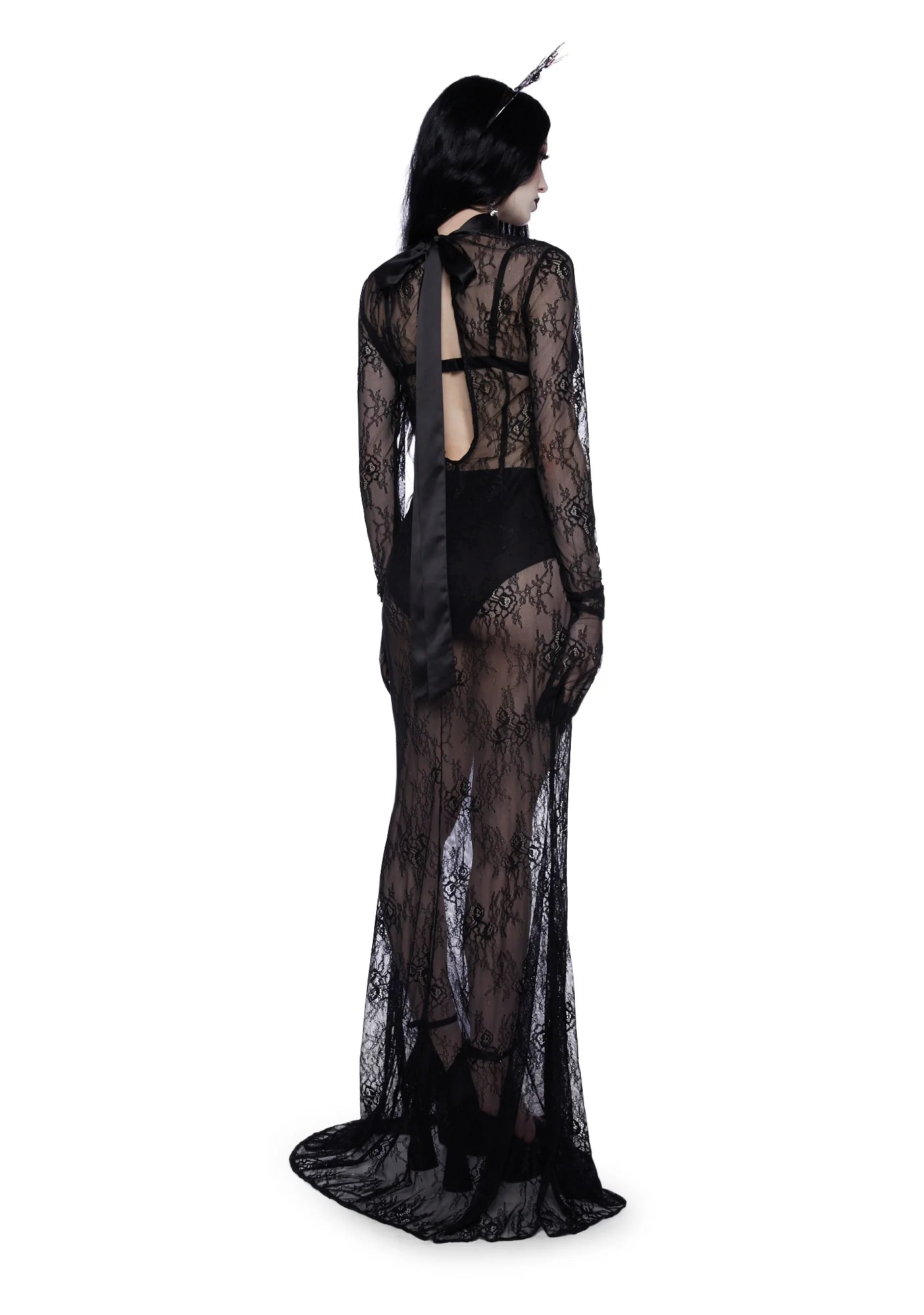 Majesty Masque Maxi Dress Set - Black - Image 4