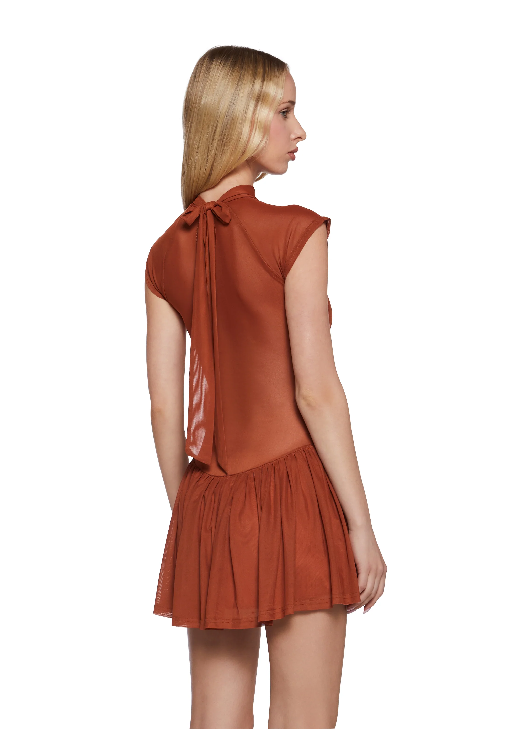 Manifest Jealousy Lace-Up Dress - Orange - Image 4