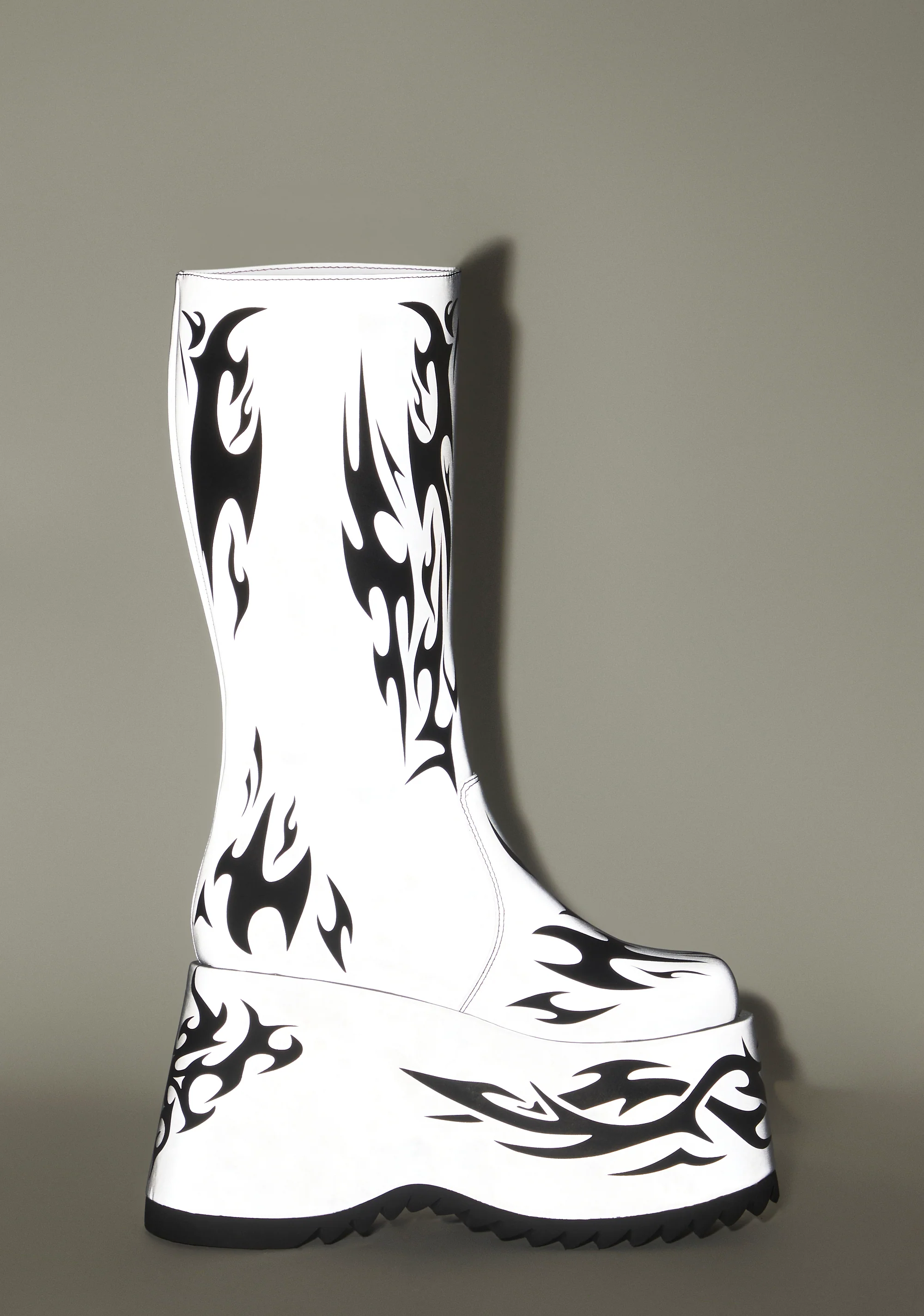Mark Of The Beast Reflective Platform Boots - Gray - Image 2
