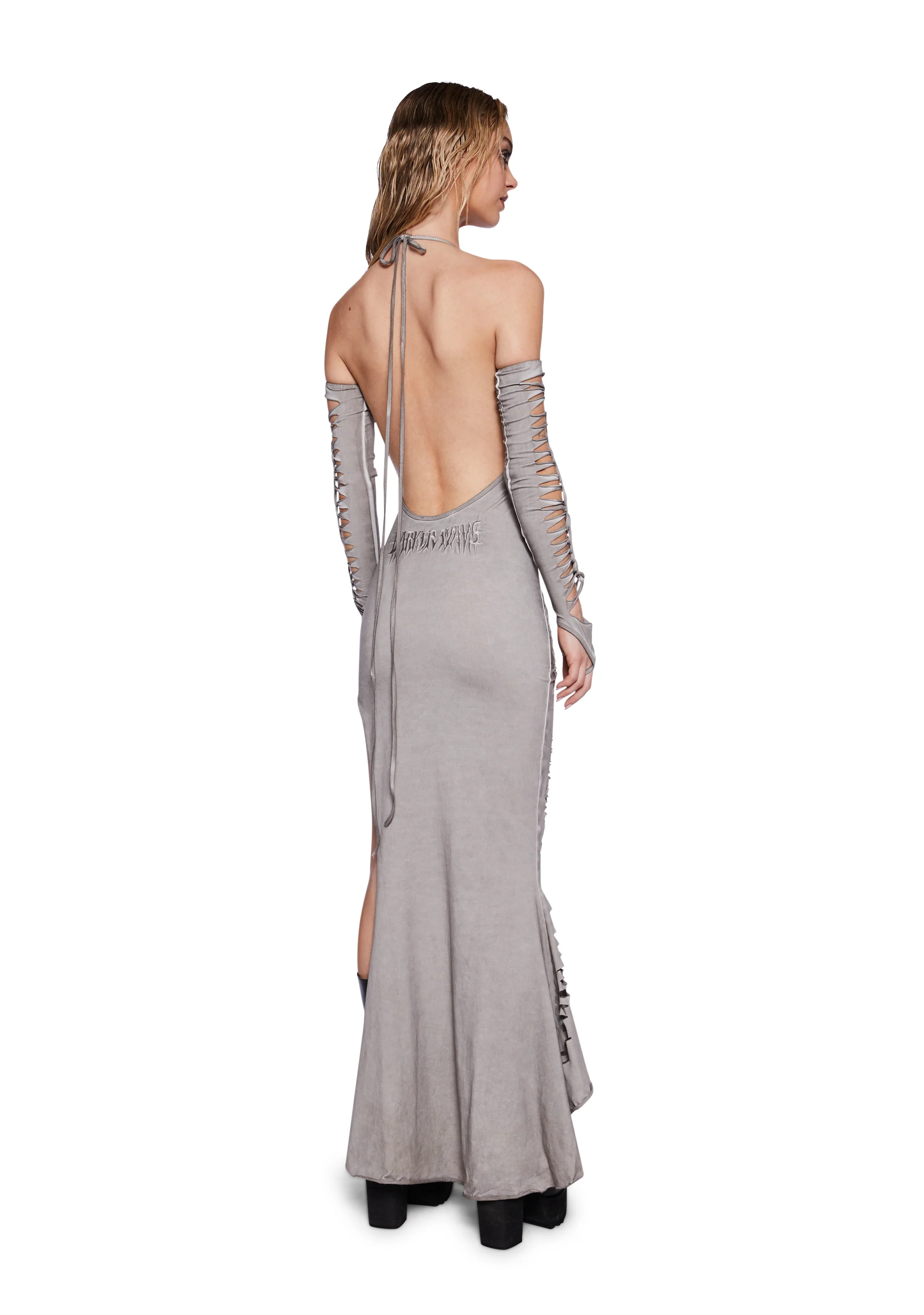 Pitch Shredded Maxi Dress And Gloves Set - Image 4