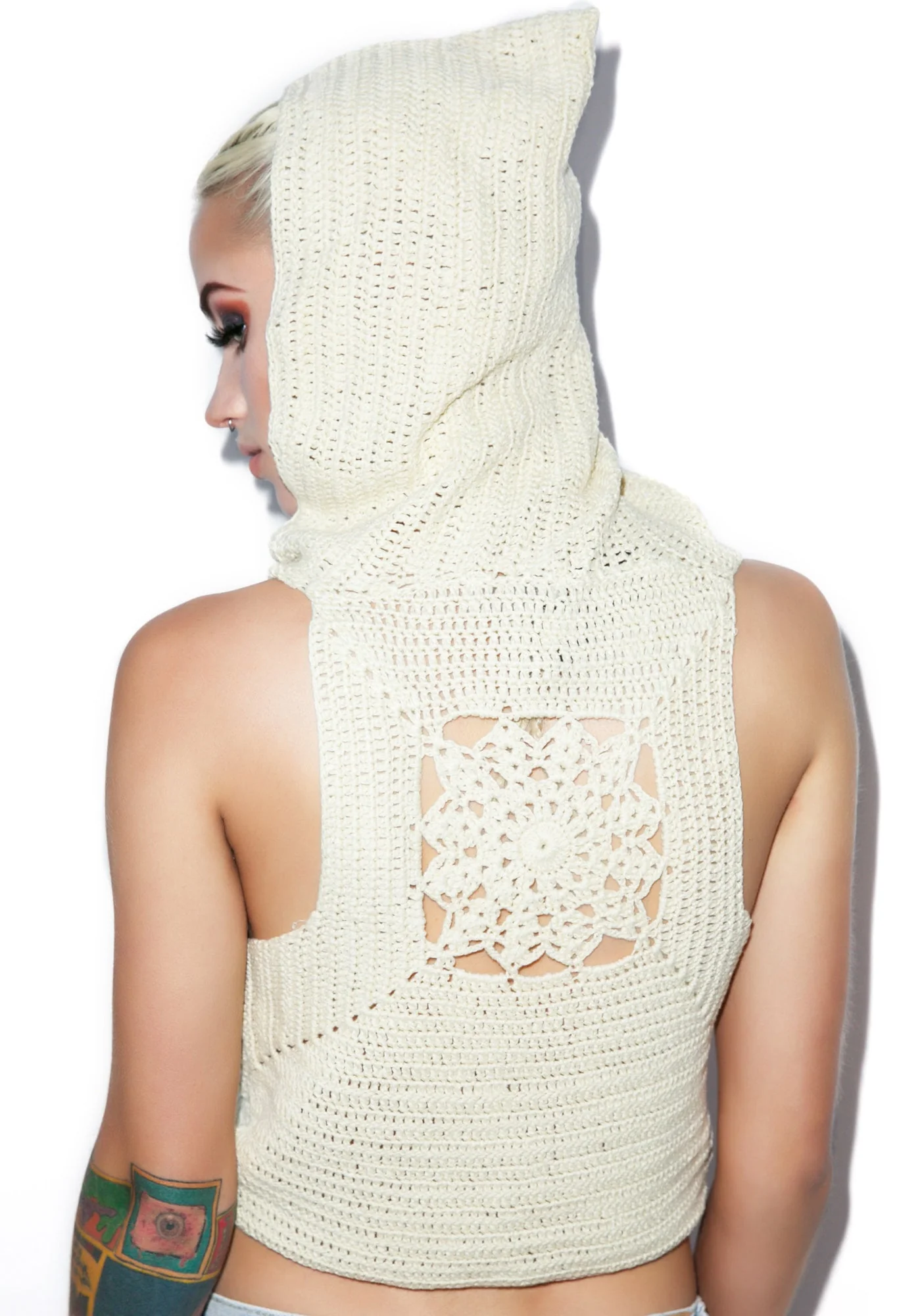 Mellow Out Crochet Crop Top - Black - Image 15