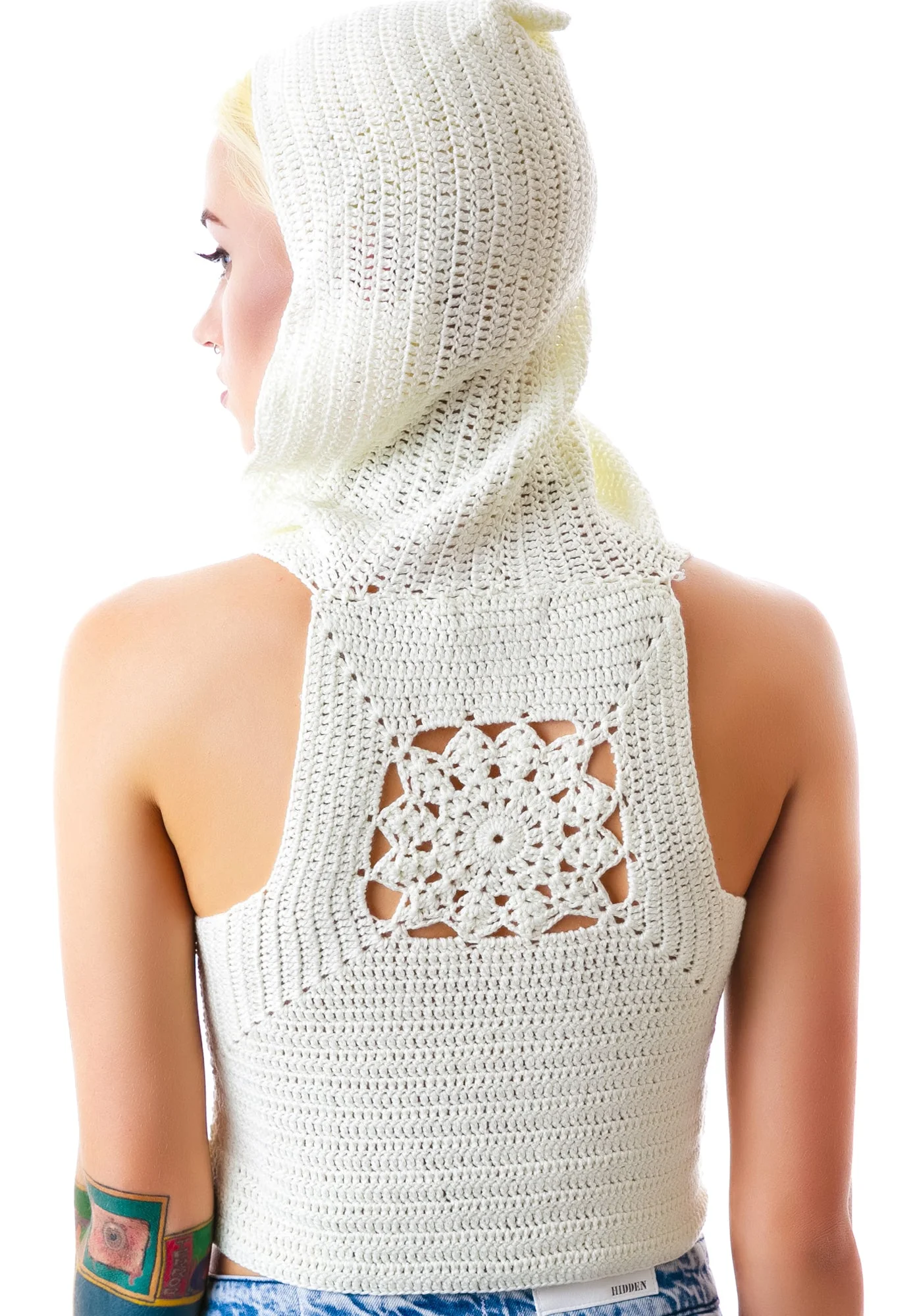 Mellow Out Crochet Crop Top - Black - Image 9