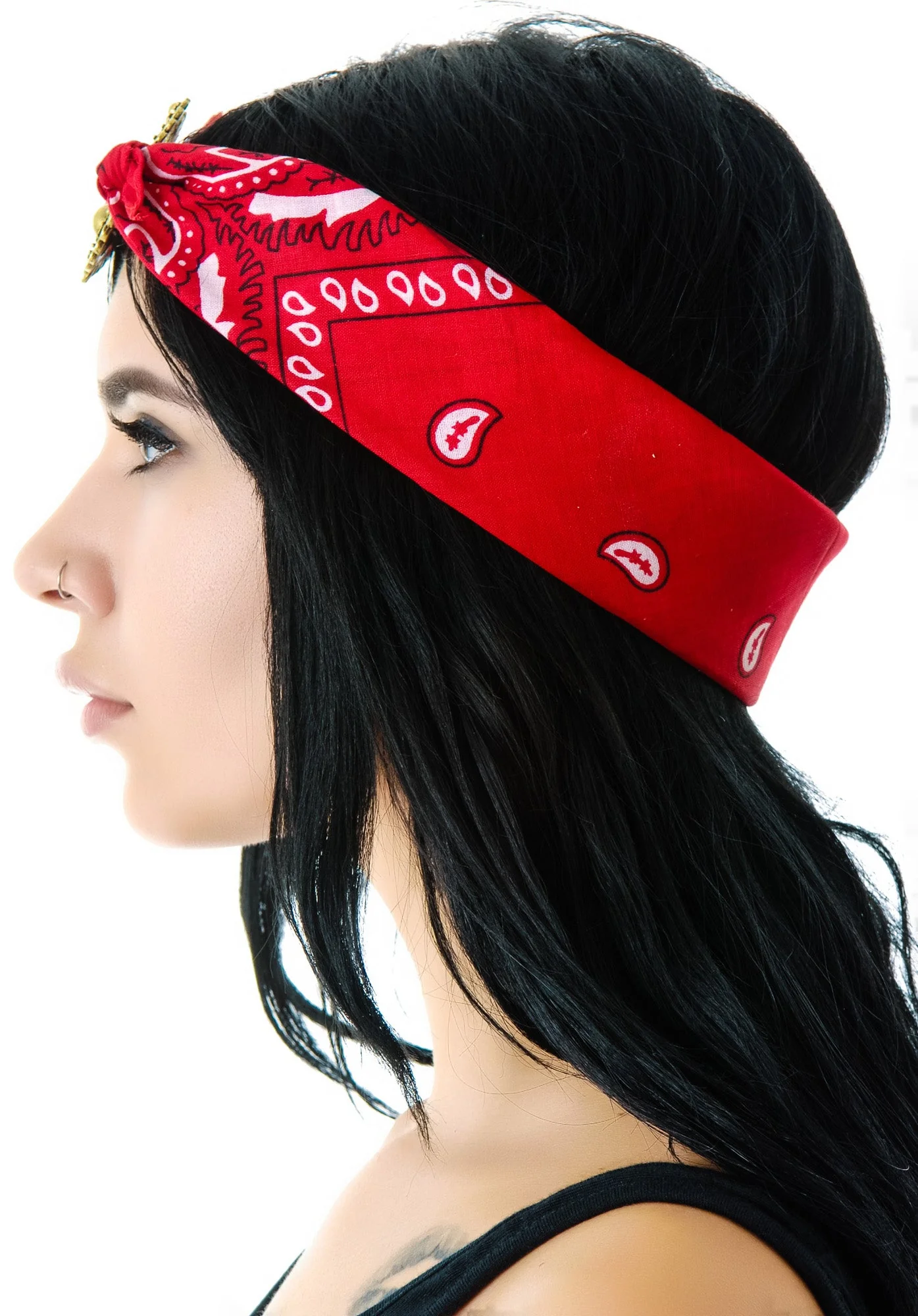 Mercutio Scarf Headpiece - Red - Image 15