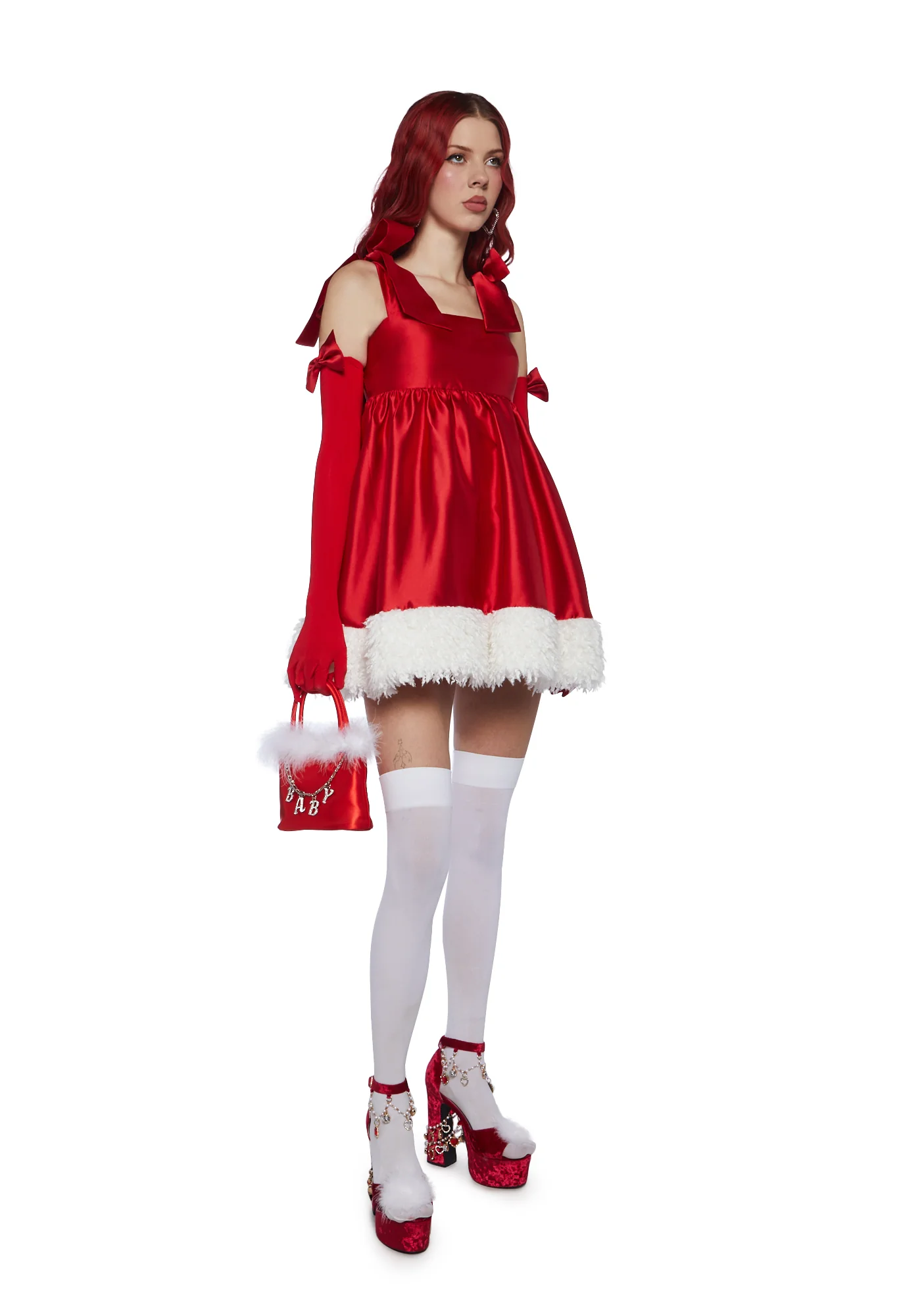 Merry Provocative Babydoll Dress And Gloves Set - Image 2