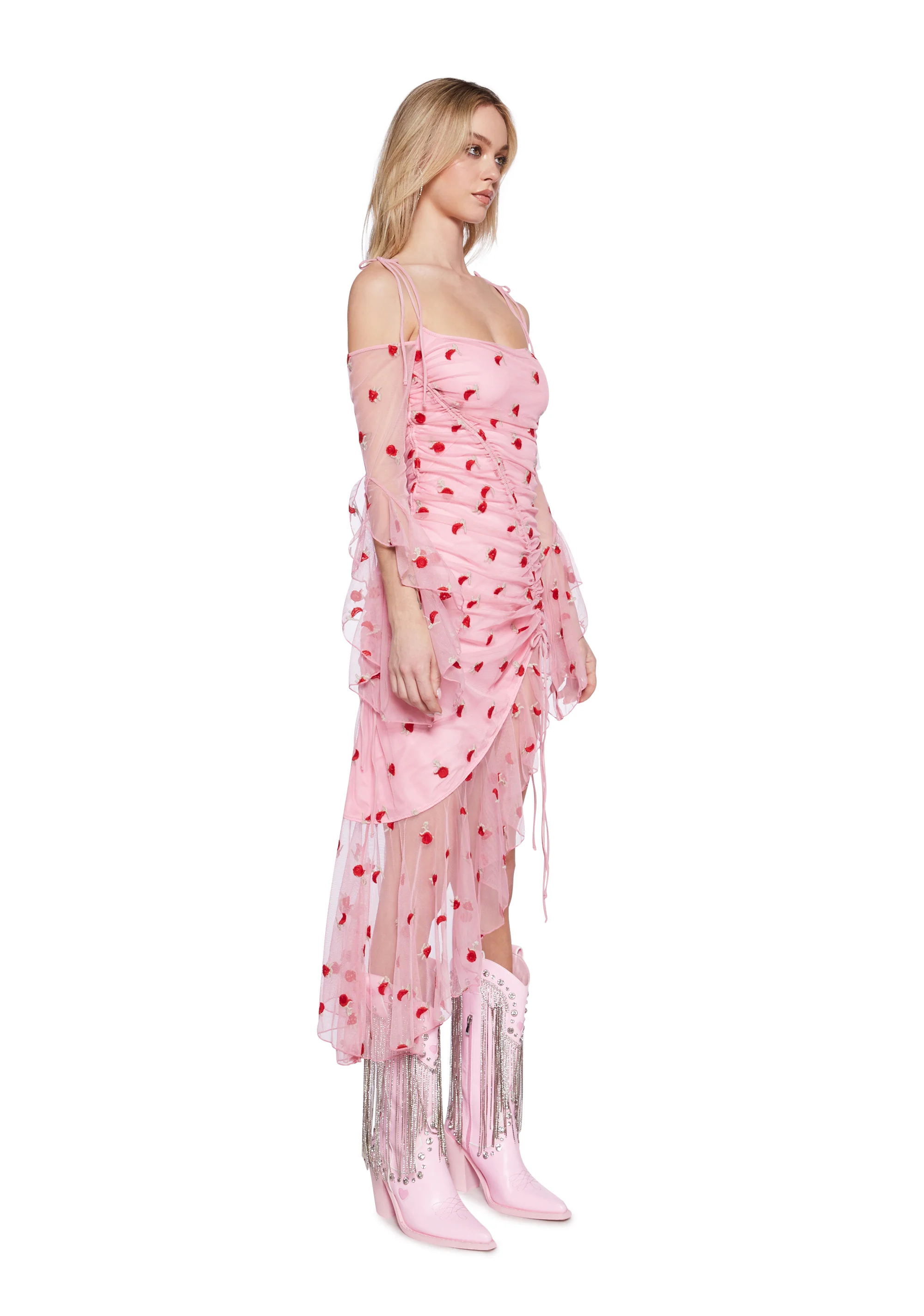 Evening Shade Mesh Dress - Image 3