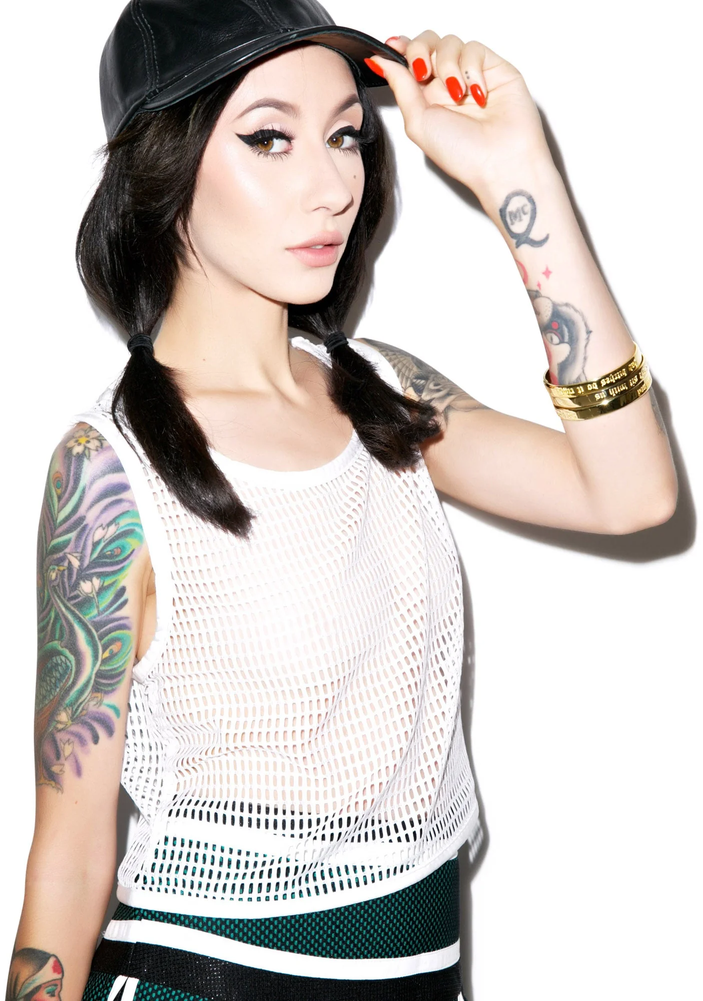 Mesh Crop Top - White - Image 2