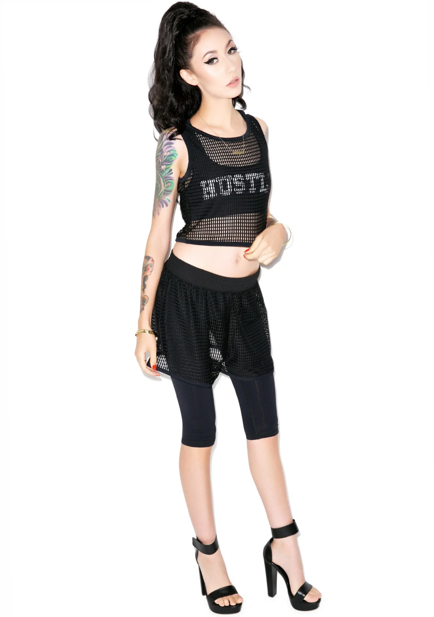 Mesh Crop Top - White - Image 7