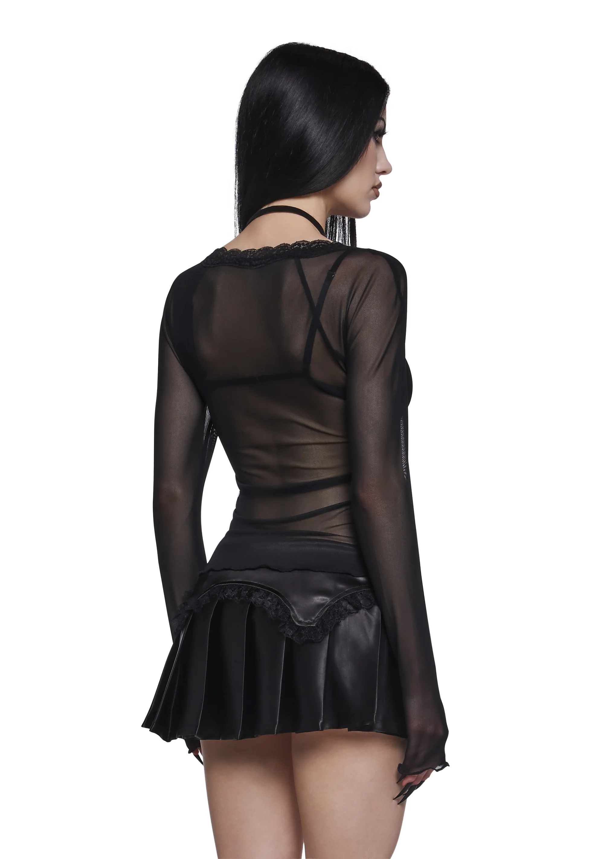 Dark Vestments Mesh Long Sleeve Top - Image 4
