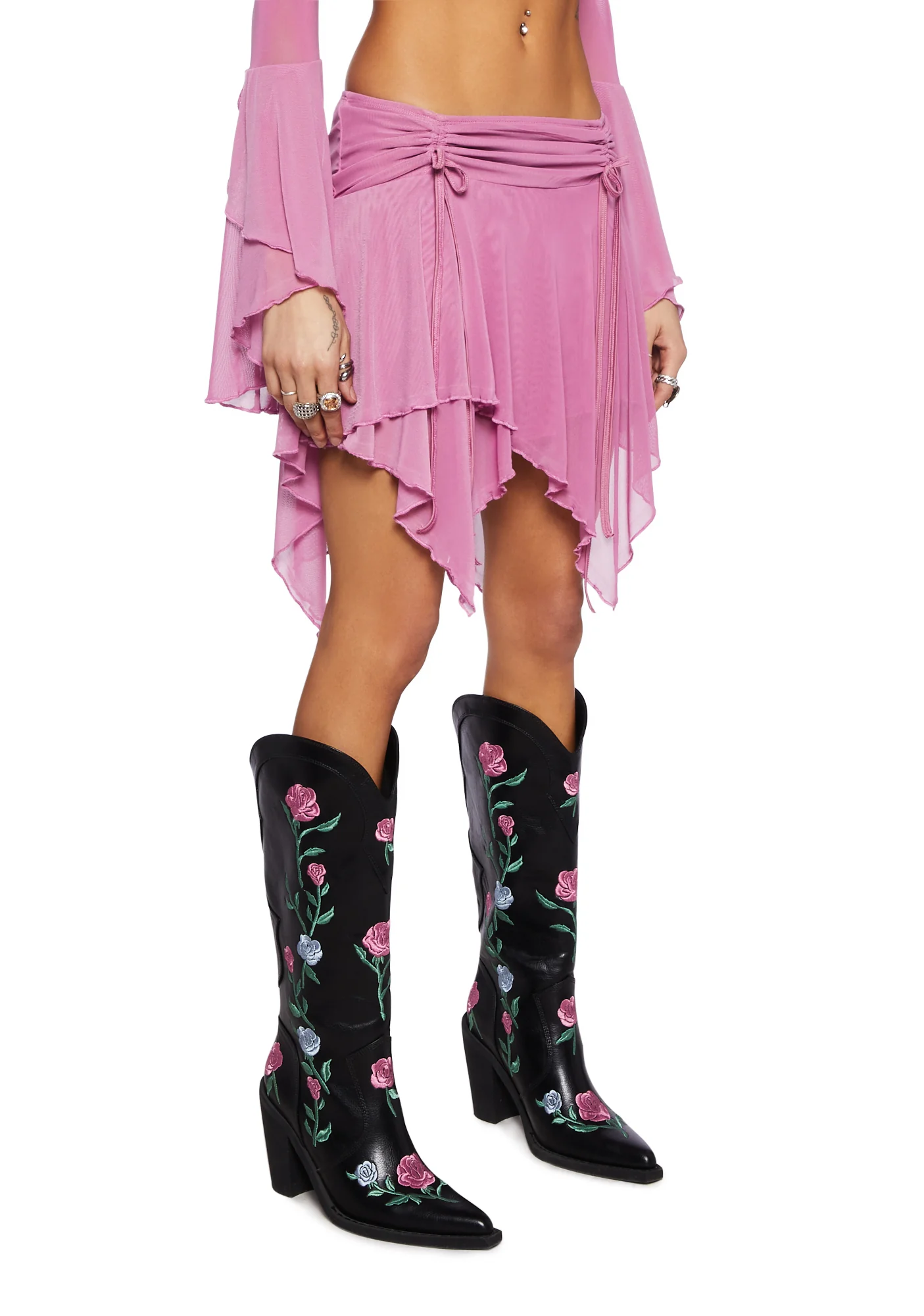 Wild Attraction Mesh Mini Skirt- Pink - Image 3
