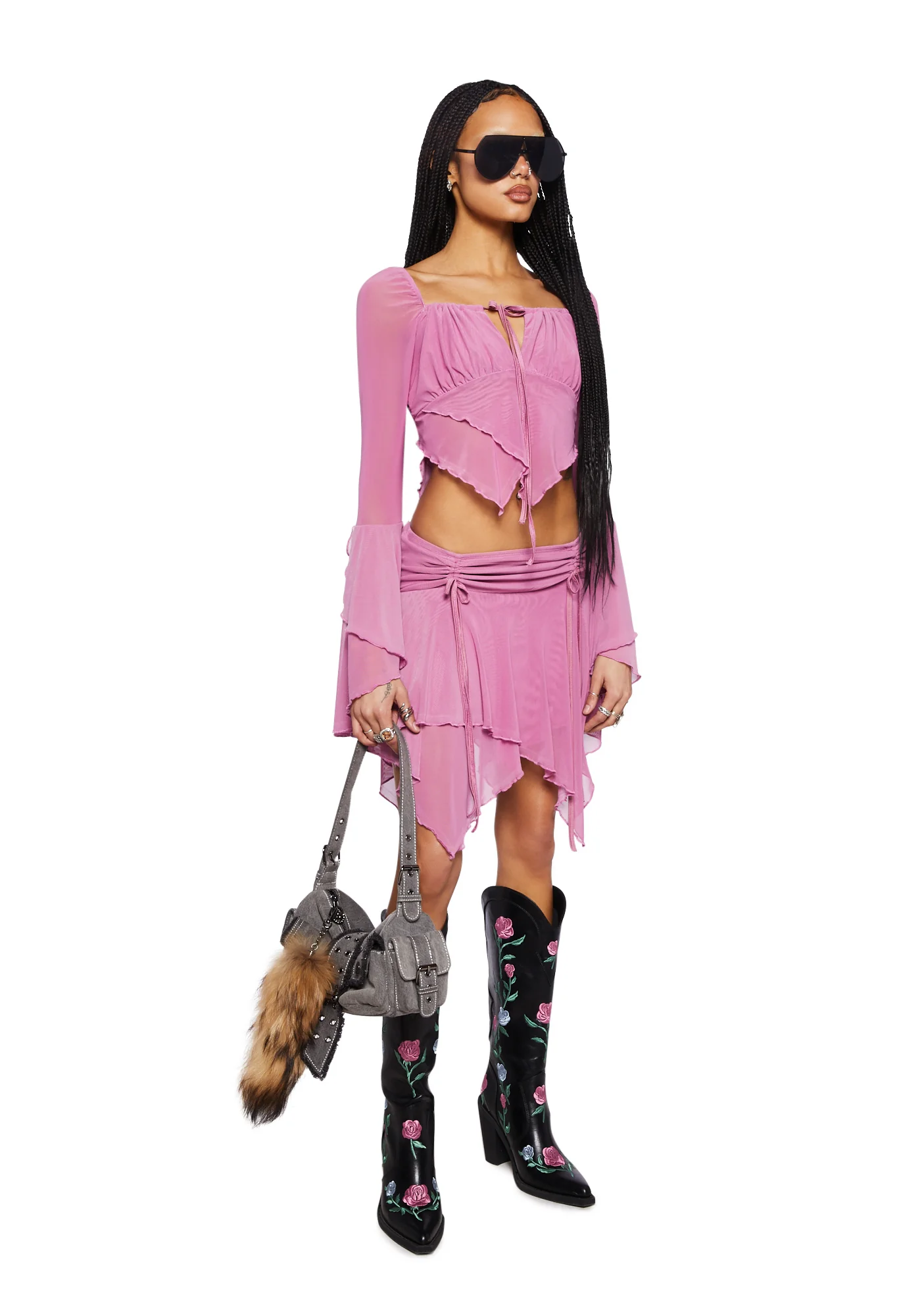 Wild Attraction Mesh Mini Skirt- Pink - Image 4