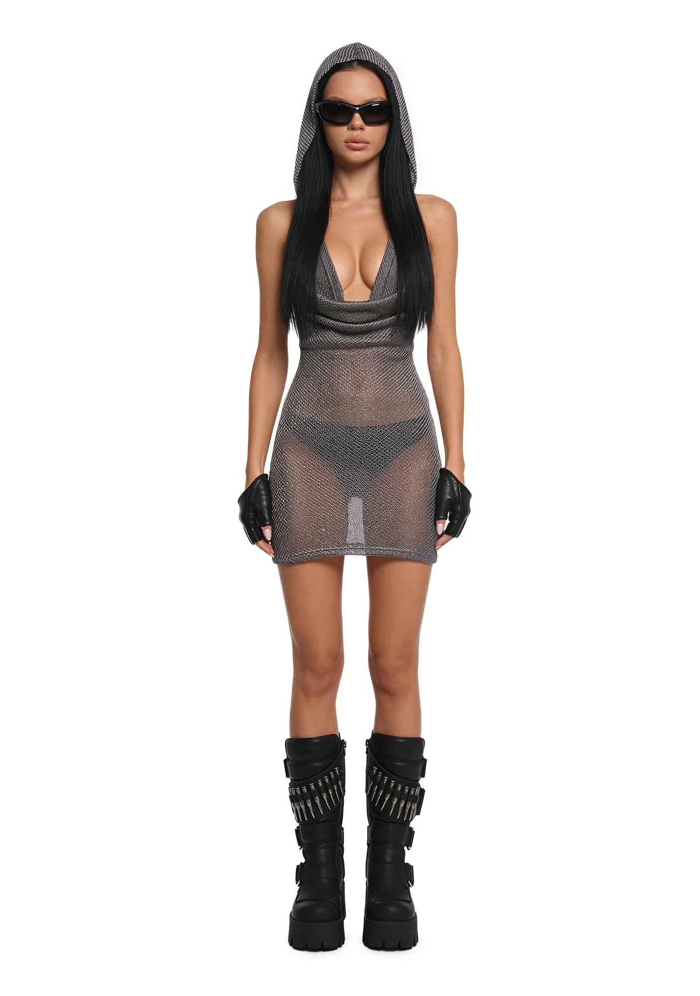 Analog Hooded Cowl Neck Dress - Image 2