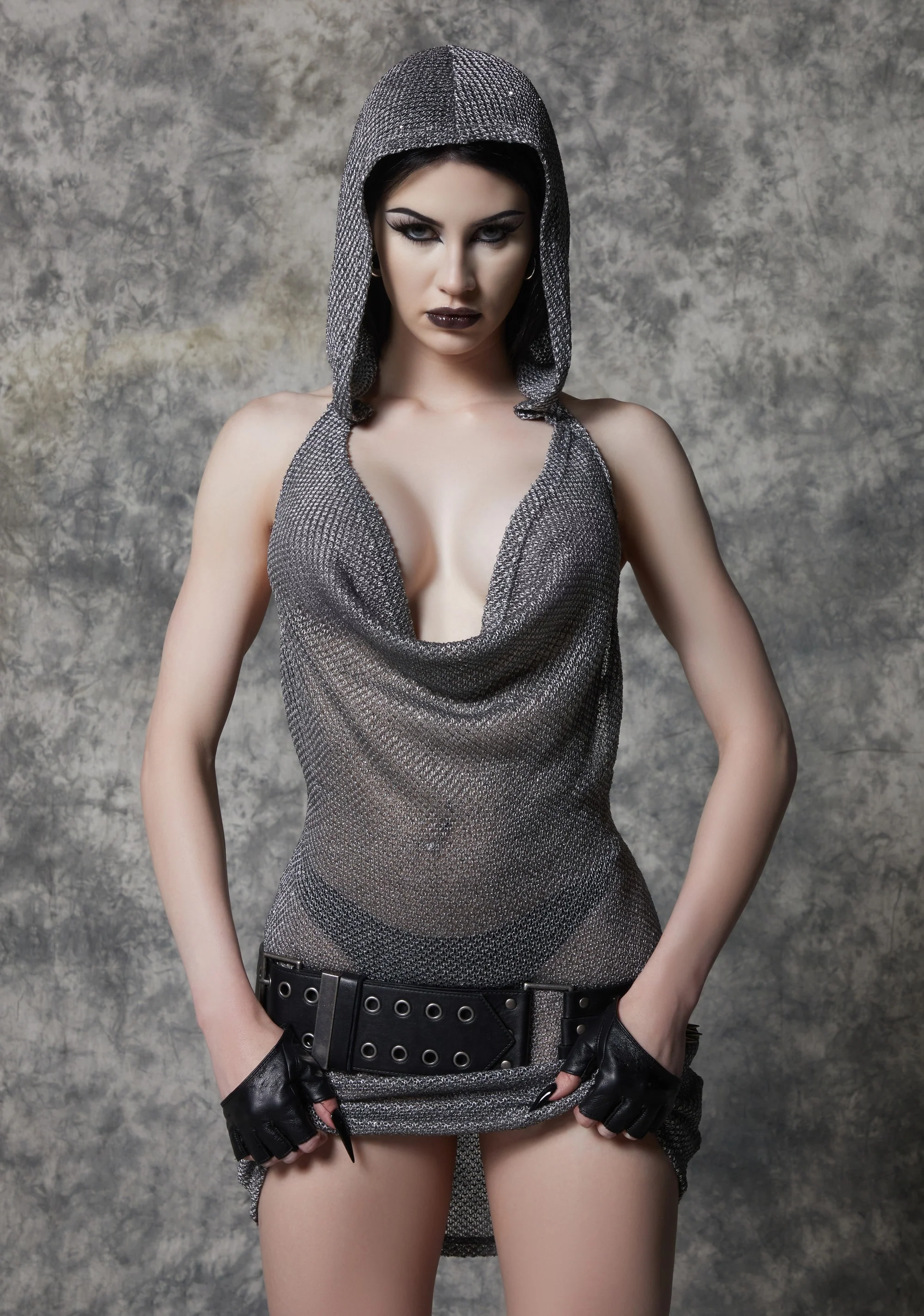 Analog Hooded Cowl Neck Dress - Image 6