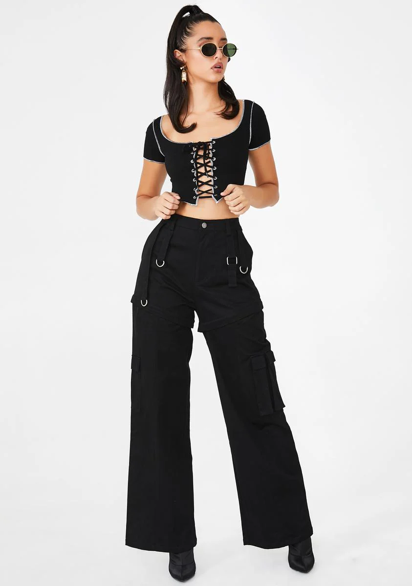 Midnight Brat Pack Lace Up Tee - Image 3