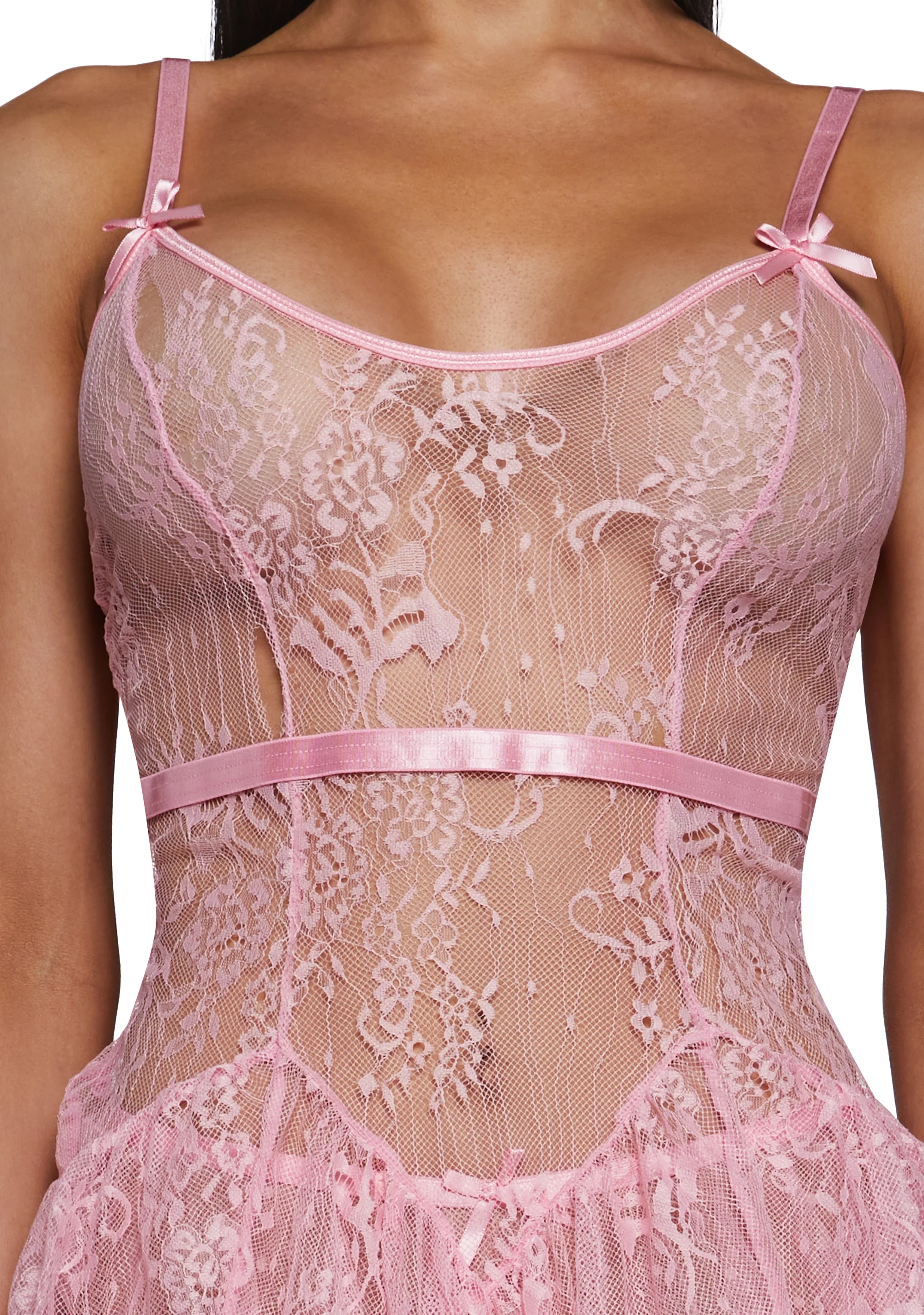Midnight Kiss Lace Babydoll - Pink - Image 5