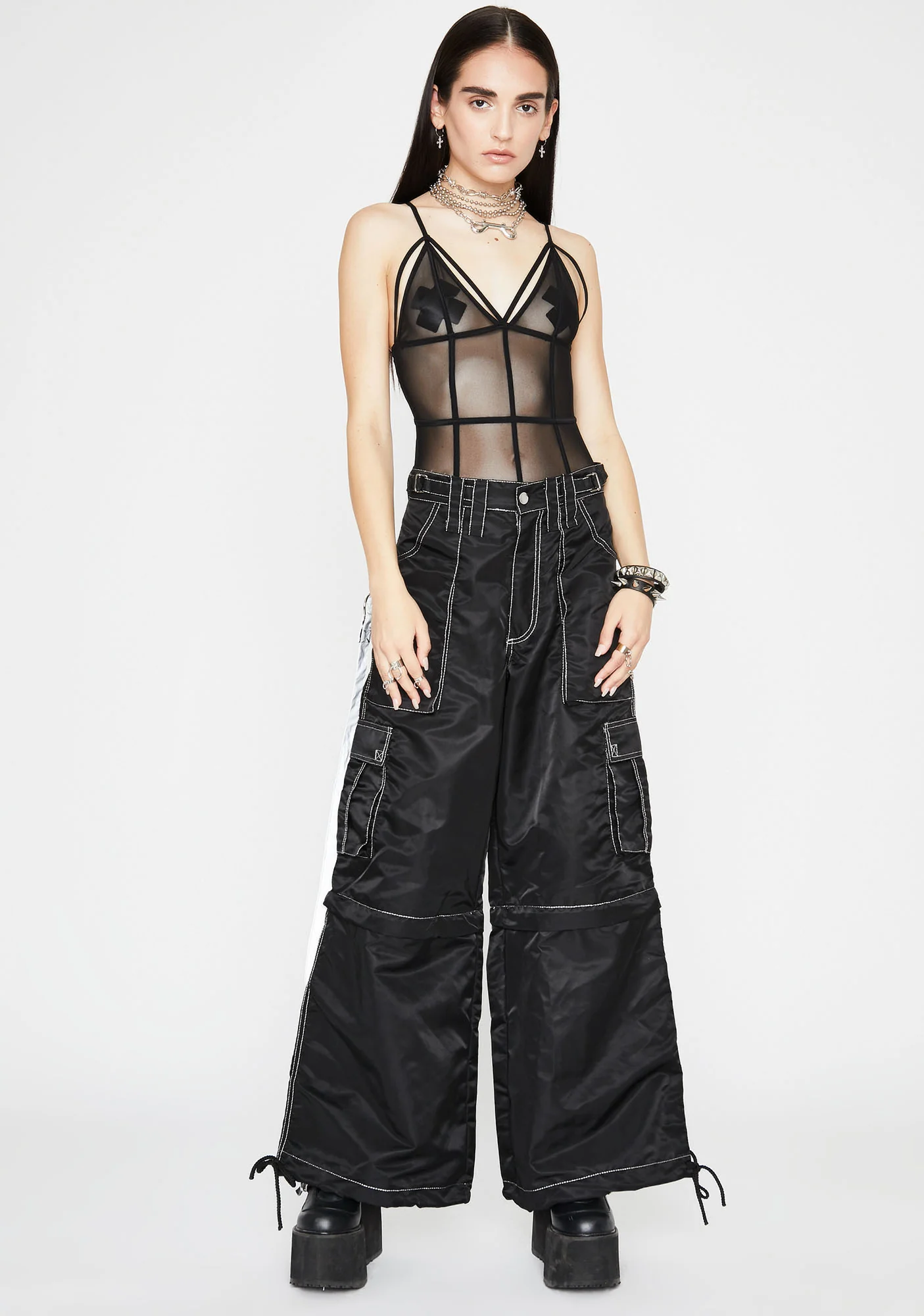 Midnight Passionate Plea Sheer Bodysuit - Image 3