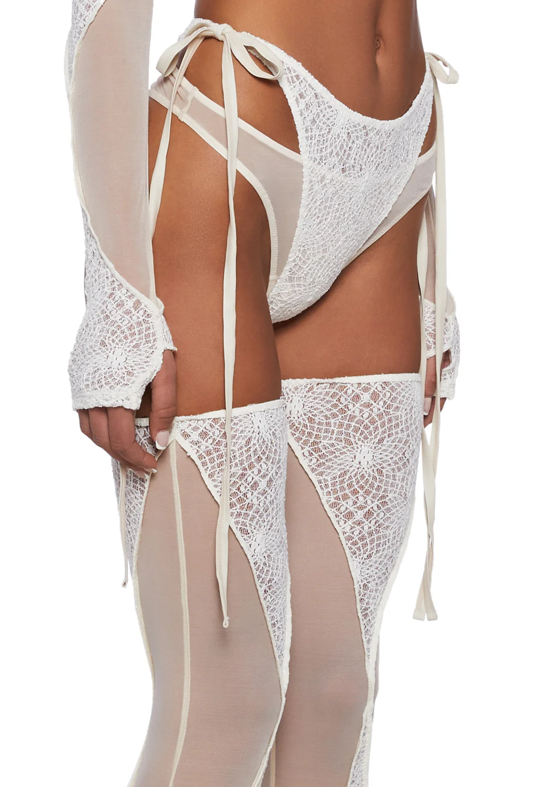 Mirage Mist Gloves And Stockings Set - Off White - Image 5